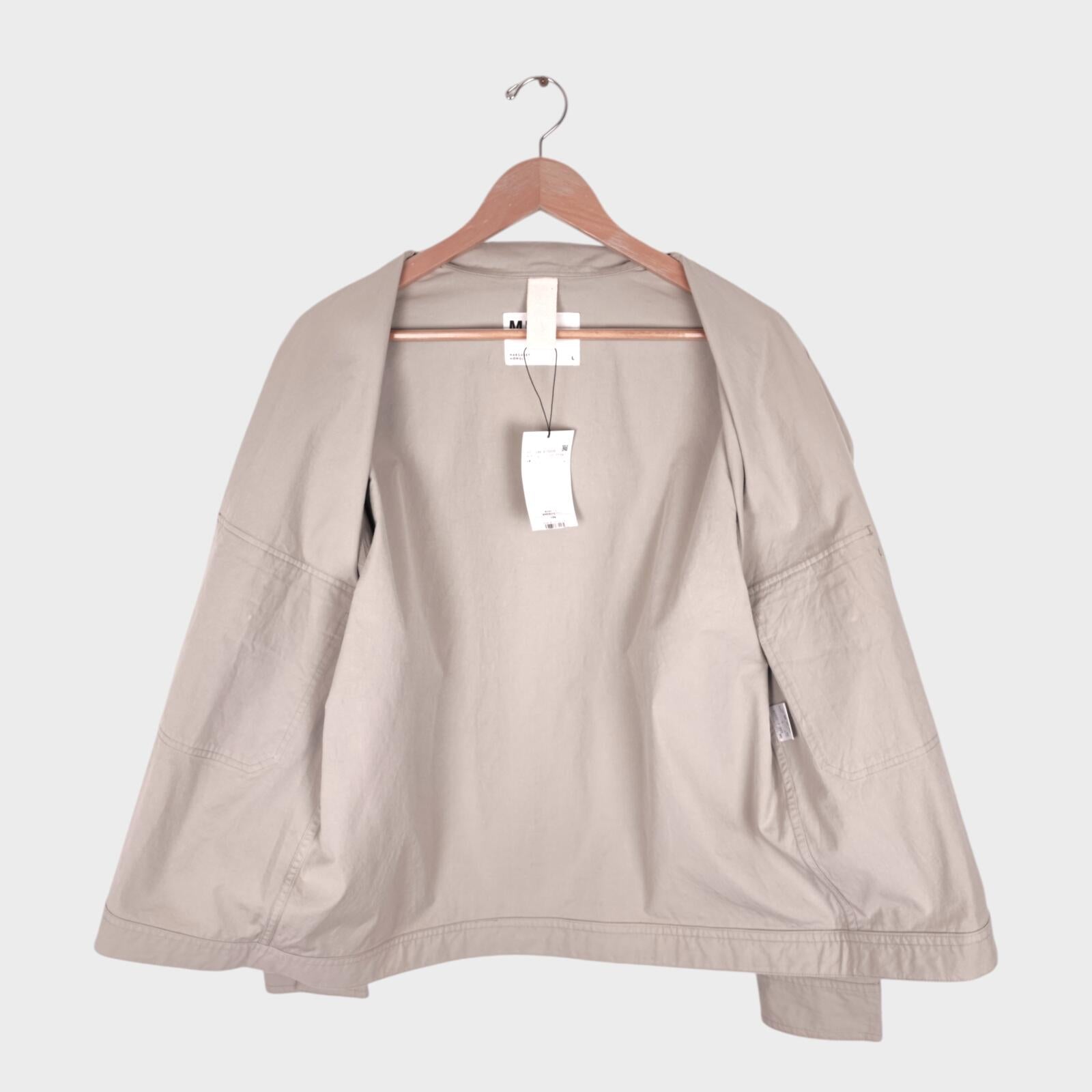 MHL MARGARET HOWELL Men's Off-White Cotton Canvas Blouson Jacket