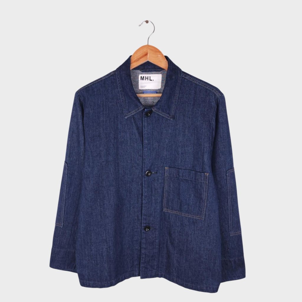 MHL MARGARET HOWELL Men's Canton Overalls Made in Japan Blue Nep Denim Jacket