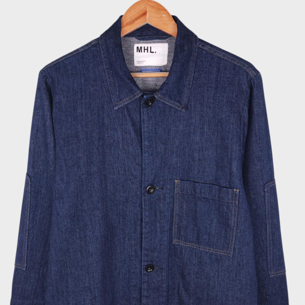 MHL MARGARET HOWELL Men's Canton Overalls Made in Japan Blue Nep Denim Jacket