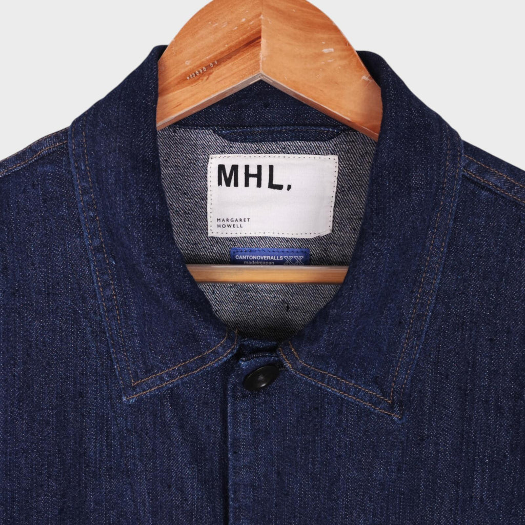 MHL MARGARET HOWELL Men's Canton Overalls Made in Japan Blue Nep Denim Jacket