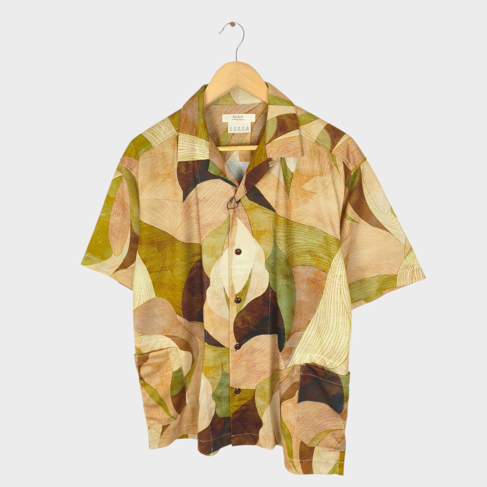 NORBIT BY HIROSHI NOZAWA Men's Leaf Camo Aloha Shirt