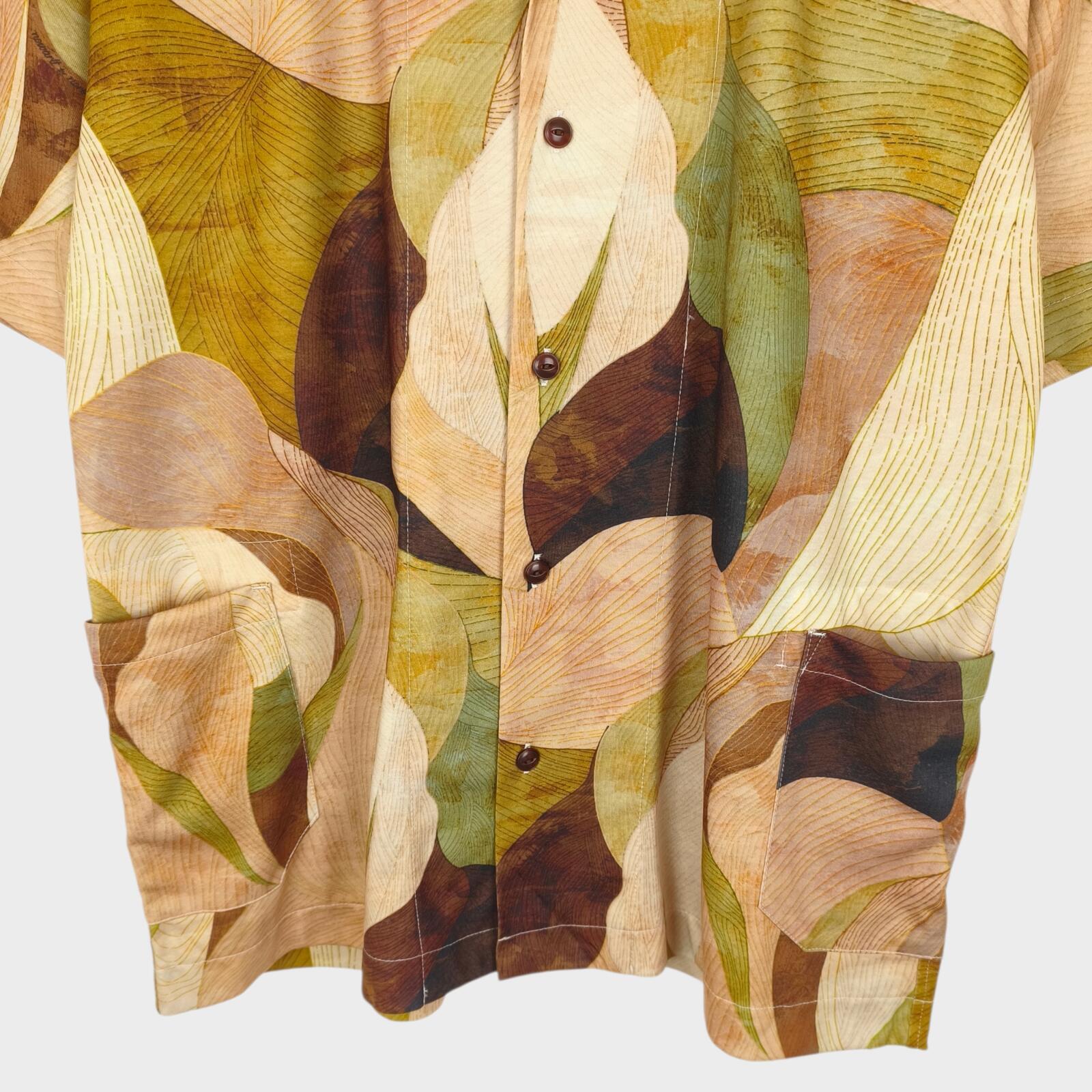 NORBIT BY HIROSHI NOZAWA Men's Leaf Camo Aloha Shirt