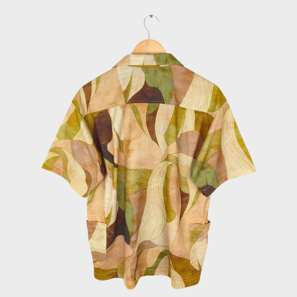 NORBIT BY HIROSHI NOZAWA Men's Leaf Camo Aloha Shirt