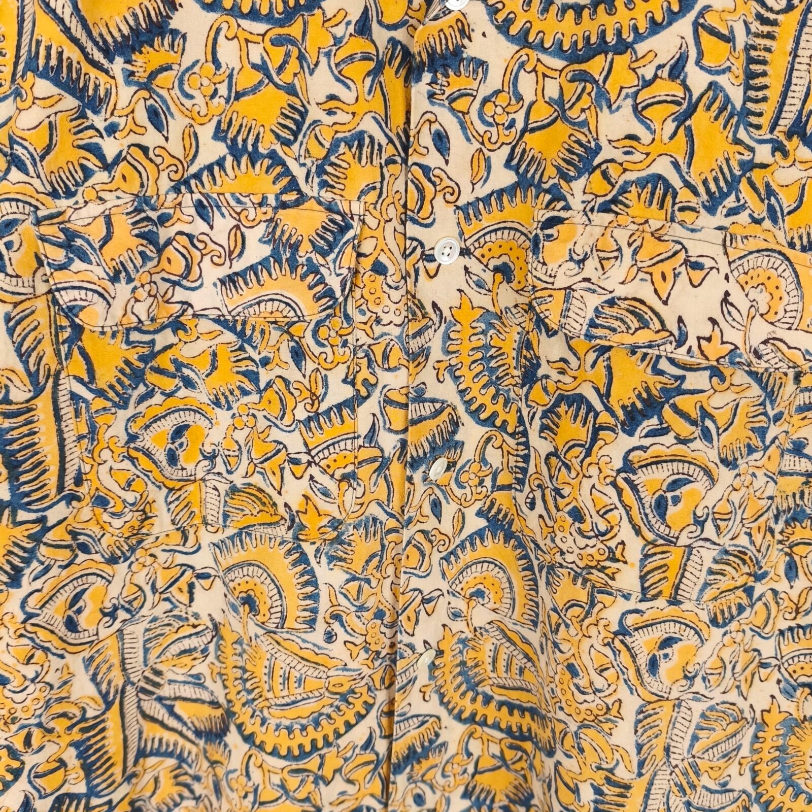 BEAMS PLUS Men's Made in Japan Floral Paisley Print Camp Collar Vacation Shirt