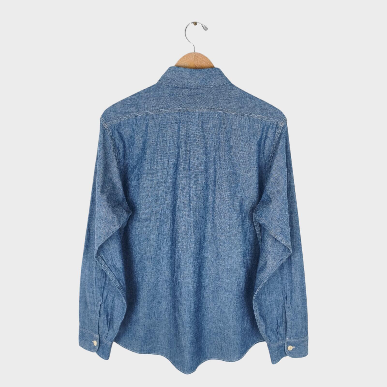 SUGAR CANE Men's Made in Japan Blue Chambray Work Shirt
