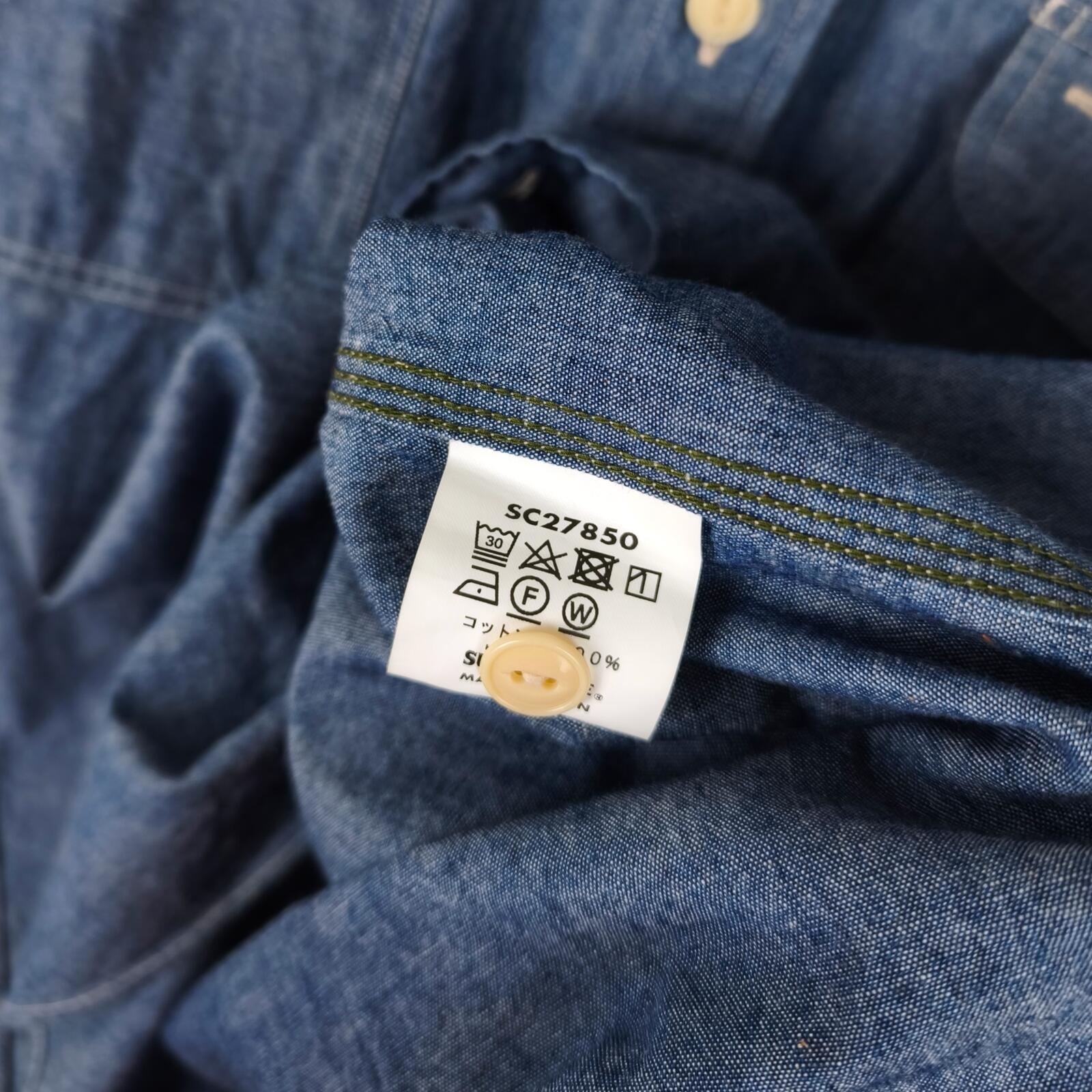SUGAR CANE Men's Made in Japan Blue Chambray Work Shirt
