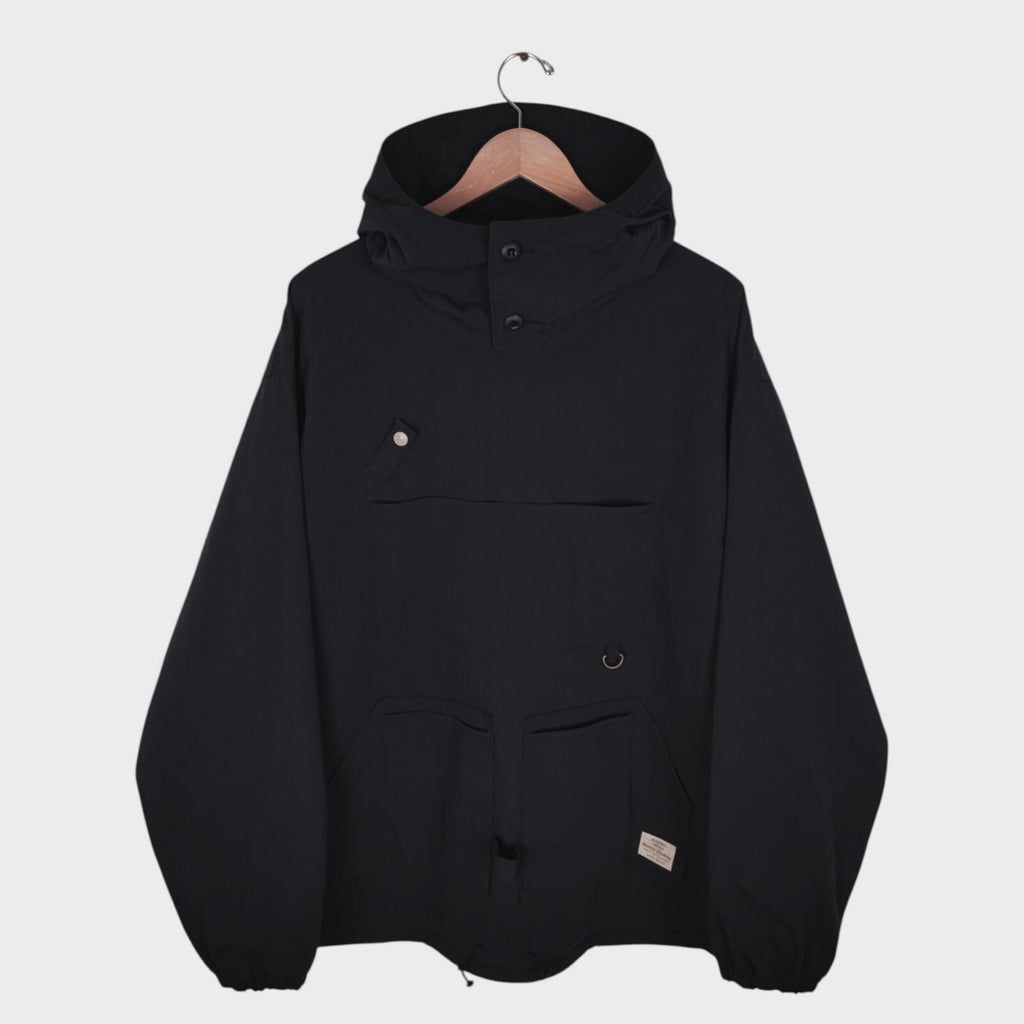 KOJIMA GENES Men's Black Made in Japan Nylon Fisherman Anorak Parka Jacket