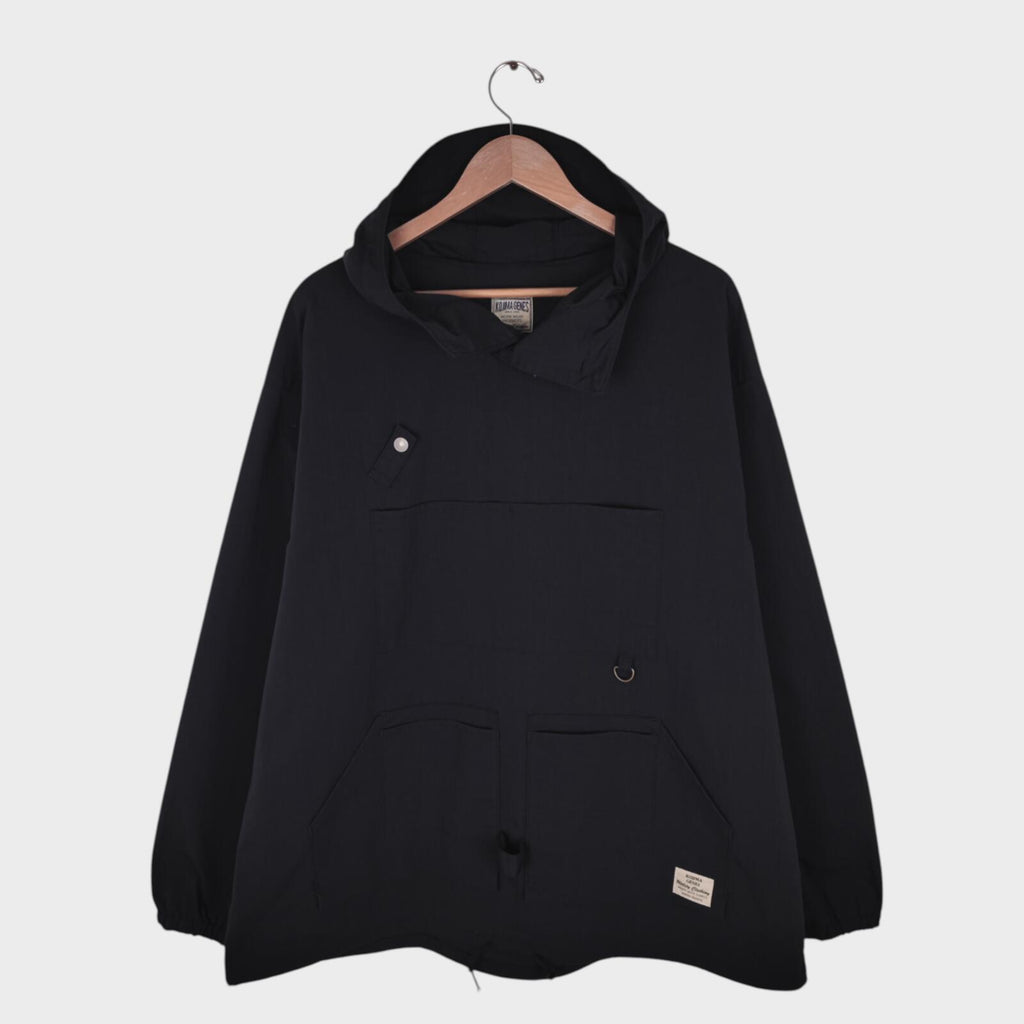 KOJIMA GENES Men's Black Made in Japan Nylon Fisherman Anorak Parka Jacket