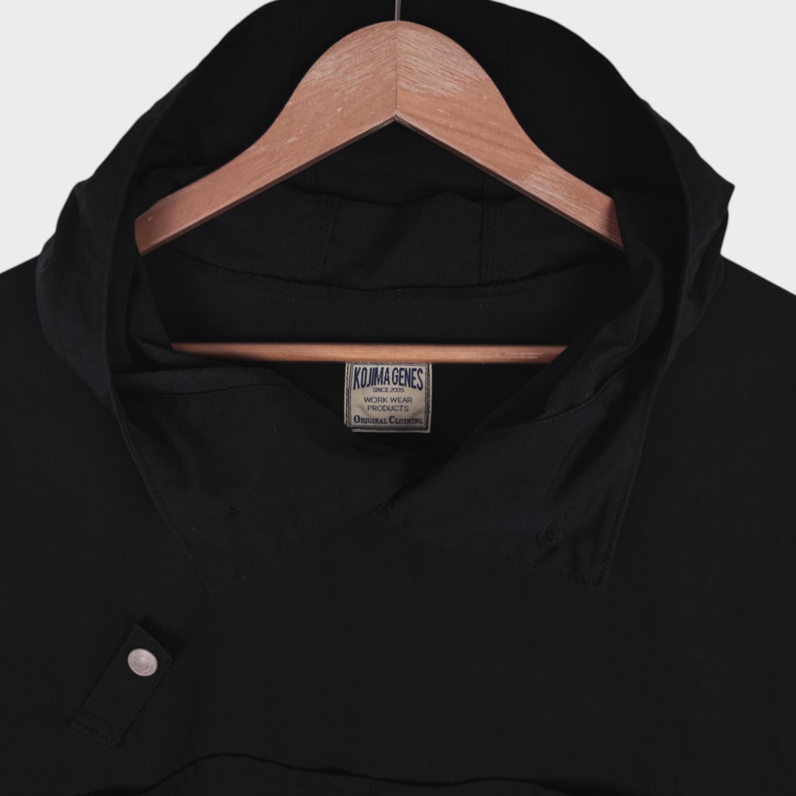 KOJIMA GENES Men's Black Made in Japan Nylon Fisherman Anorak Parka Jacket