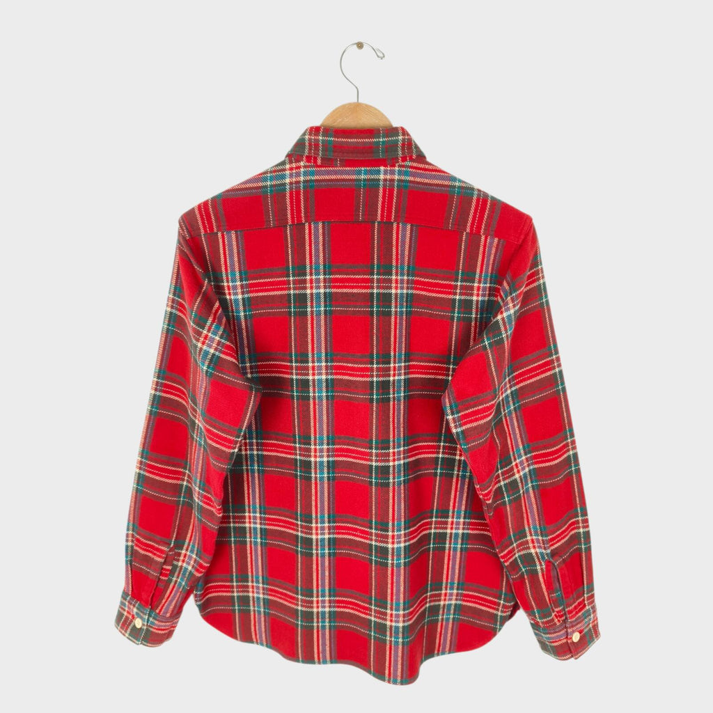 SUGAR CANE Men's Made in Japan Red Checked Flannel Work Shirt