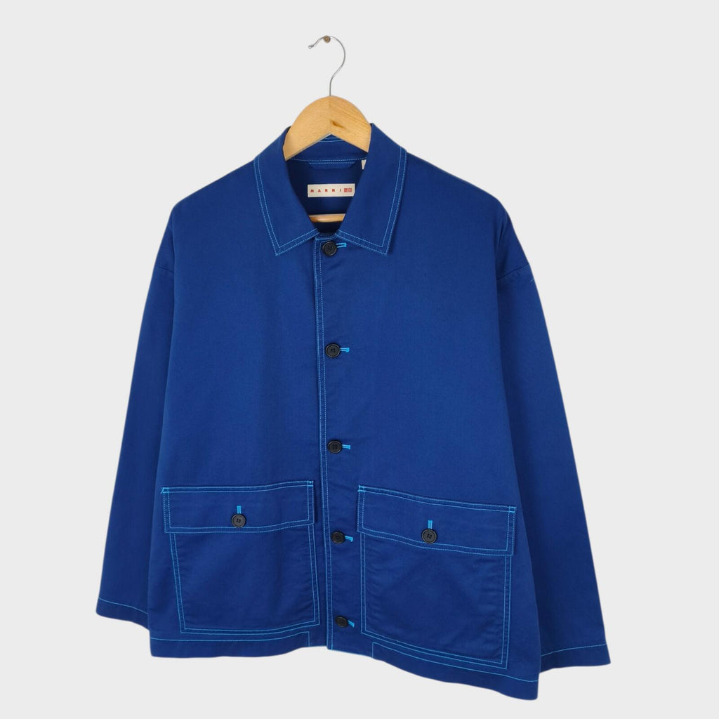 MARNI x UNIQLO Men's Blue Cotton Twill Utility Chore Jacket - Size L