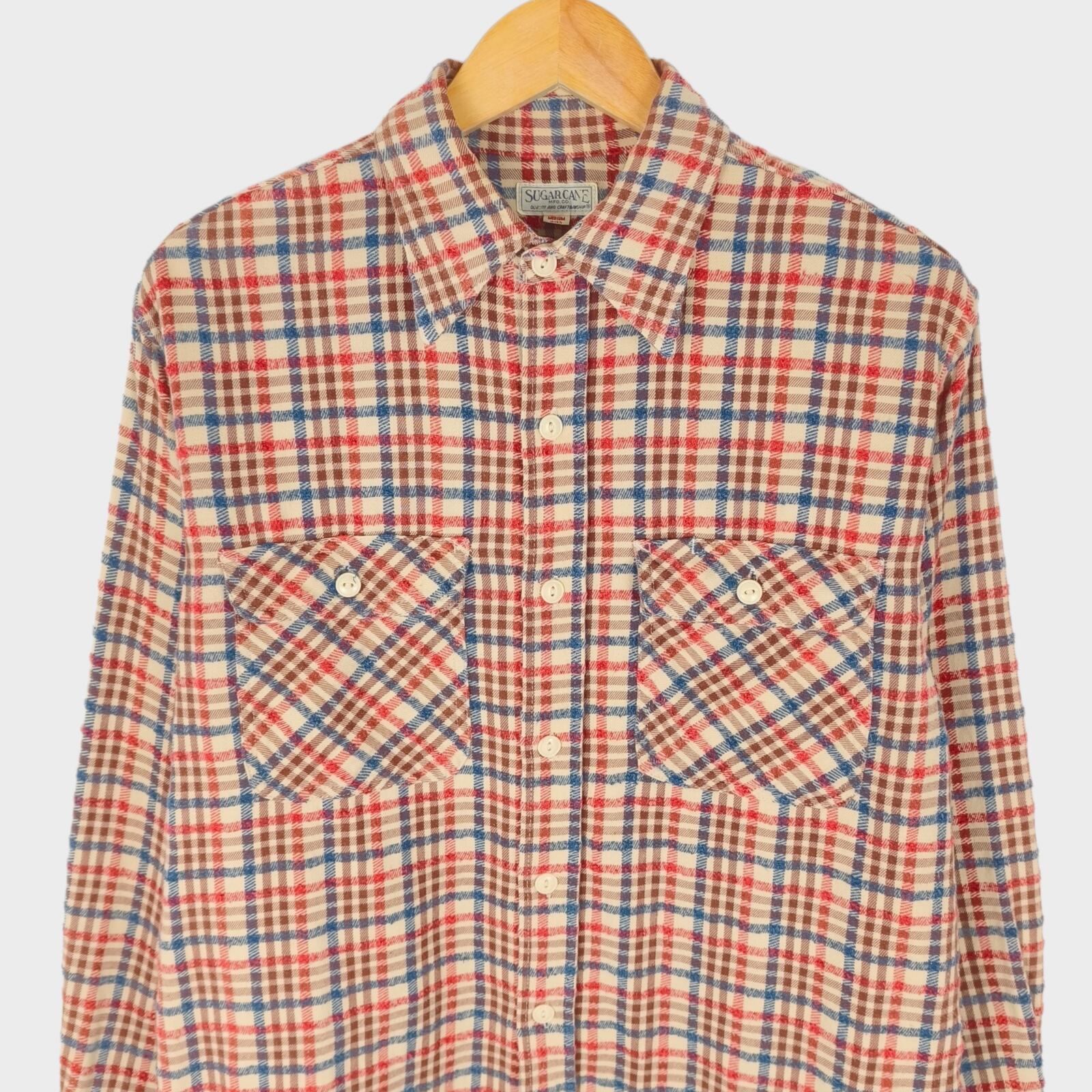 SUGAR CANE Men's Made in Japan Checked Work Shirt