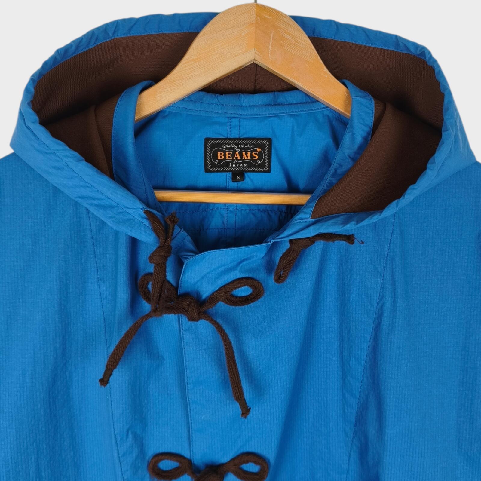 BEAMS PLUS Men's Blue Nylon Military Euro Parka Jacket
