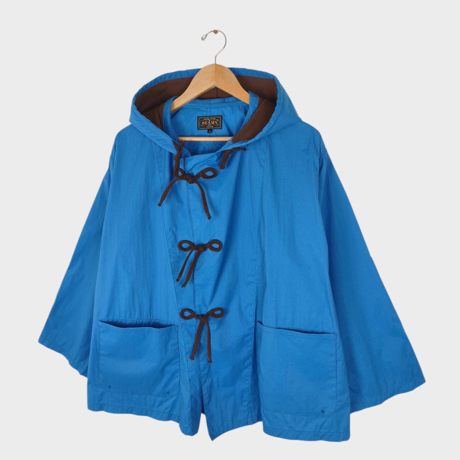 BEAMS PLUS Men's Blue Nylon Military Euro Parka Jacket