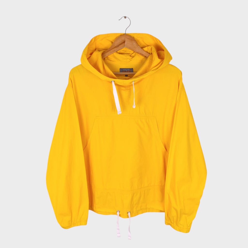 BEAMS PLUS Men's Yellow Oversized Fit Sports Smock Anorak Parka Jacket