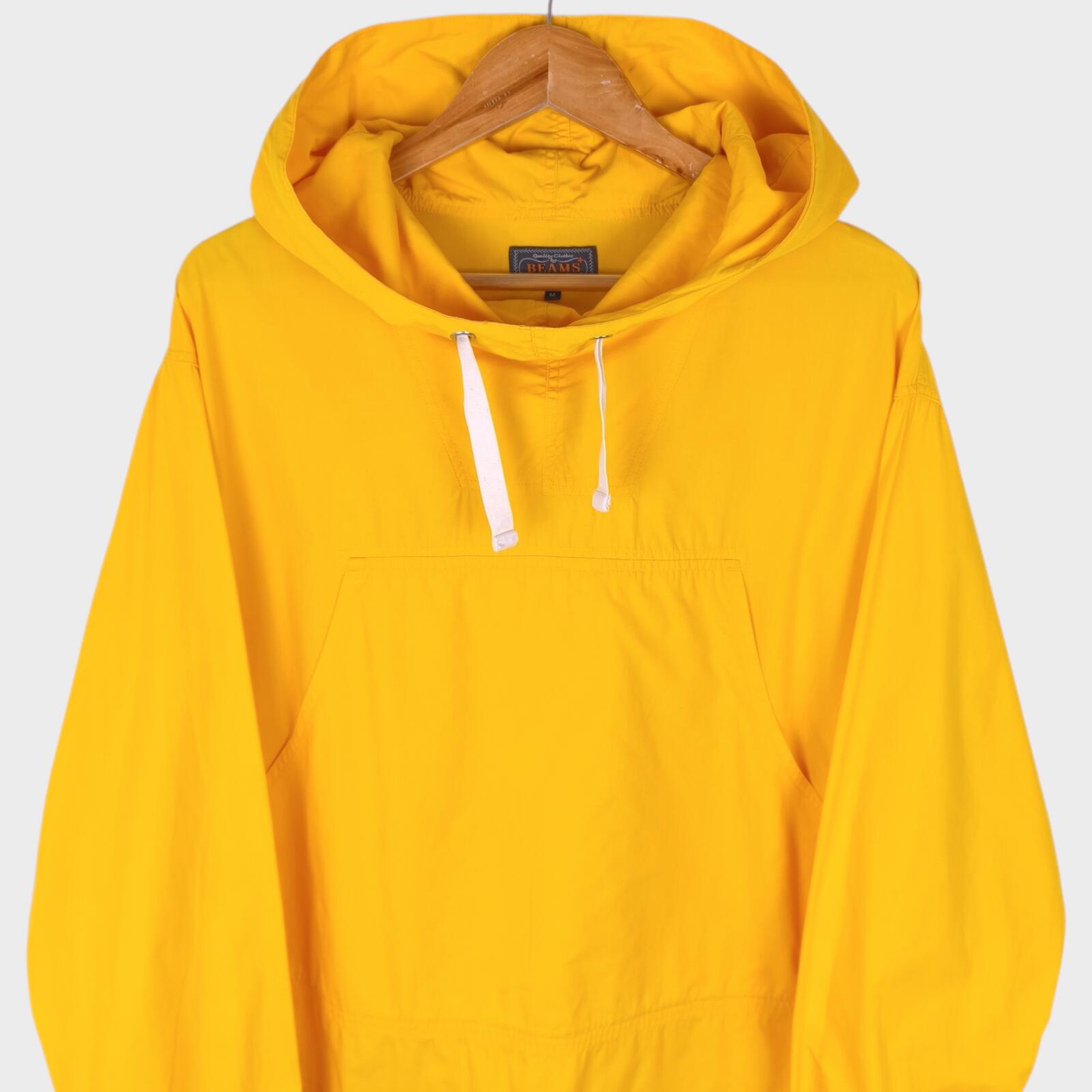 BEAMS PLUS Men's Yellow Oversized Fit Sports Smock Anorak Parka Jacket