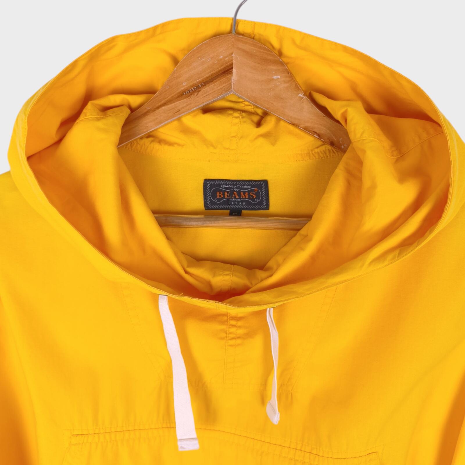 BEAMS PLUS Men's Yellow Oversized Fit Sports Smock Anorak Parka Jacket
