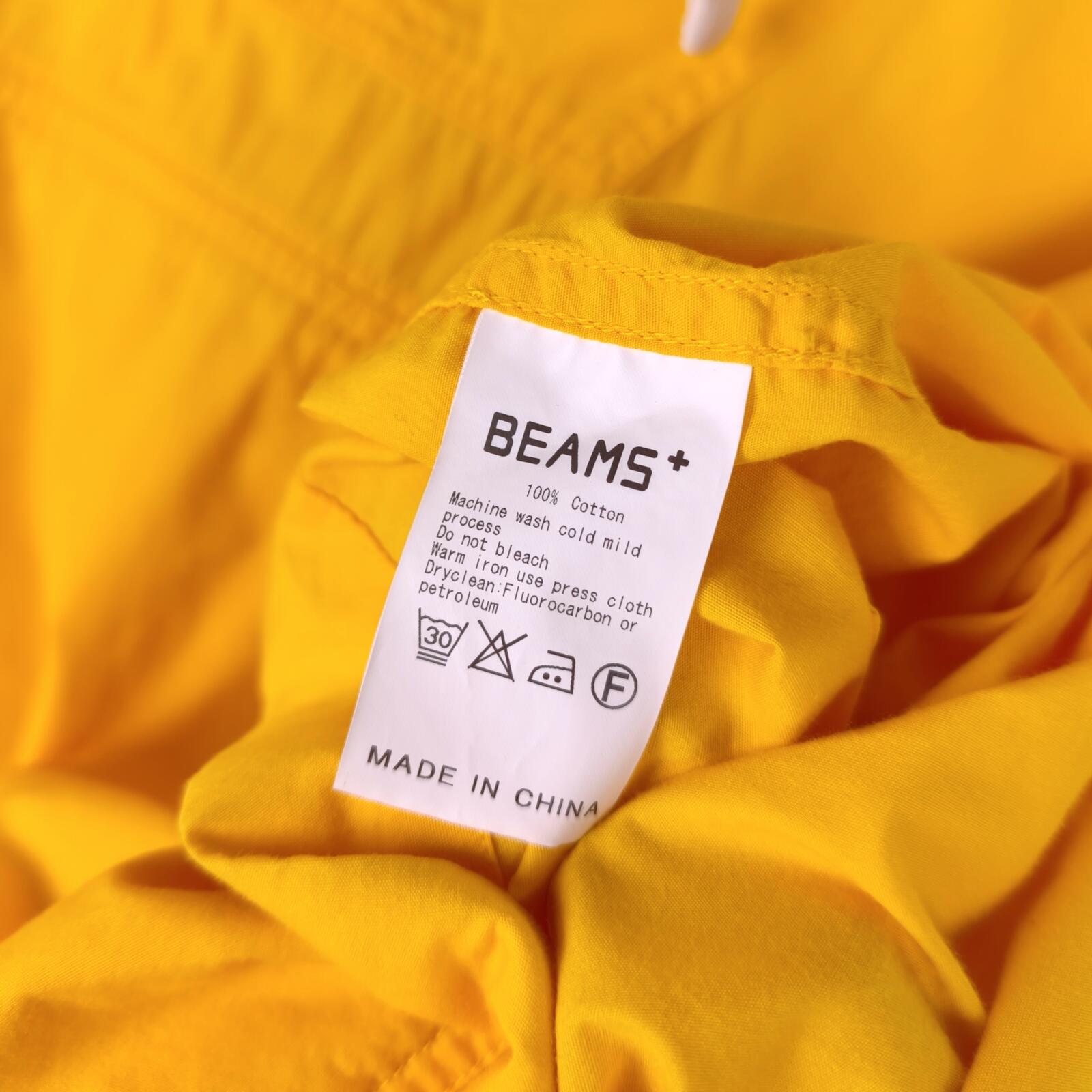 BEAMS PLUS Men's Yellow Oversized Fit Sports Smock Anorak Parka Jacket