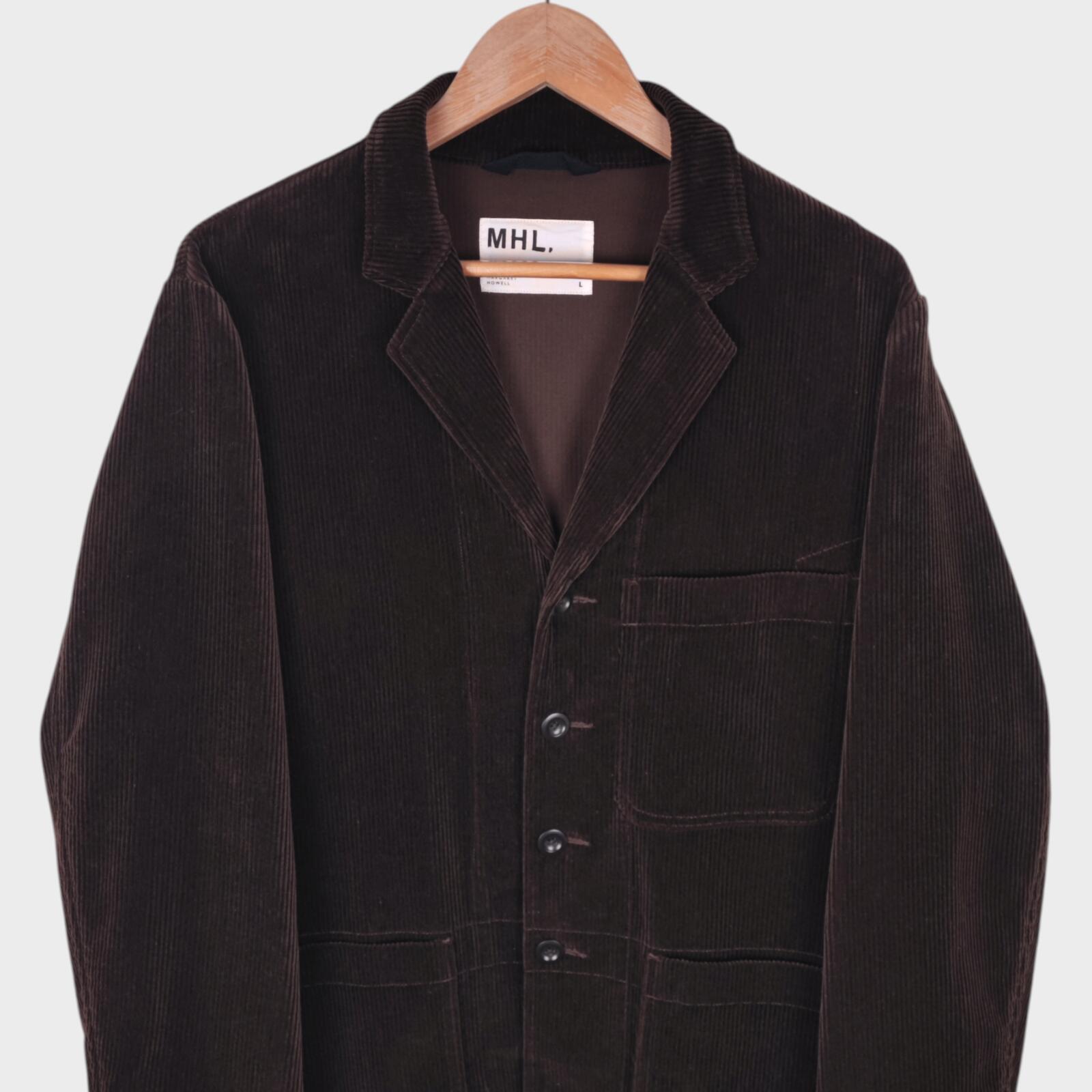 MHL MARGARET HOWELL Men's Dark Brown Heavyweight Corduroy Chore Jacket
