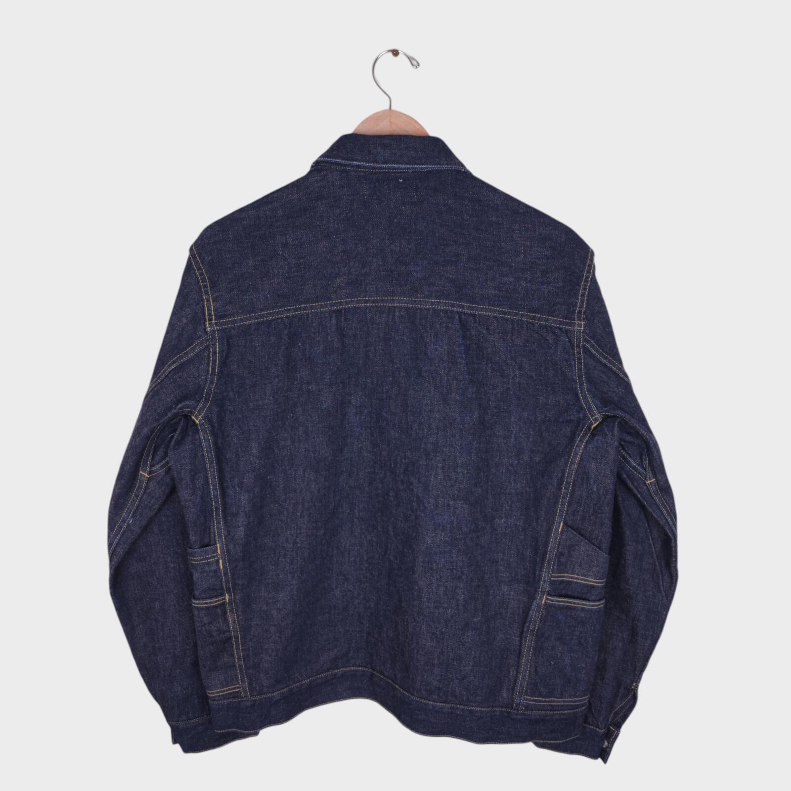 SASSAFRAS Men's Made in Japan Selvedge Denim Gardener Trucker Jacket