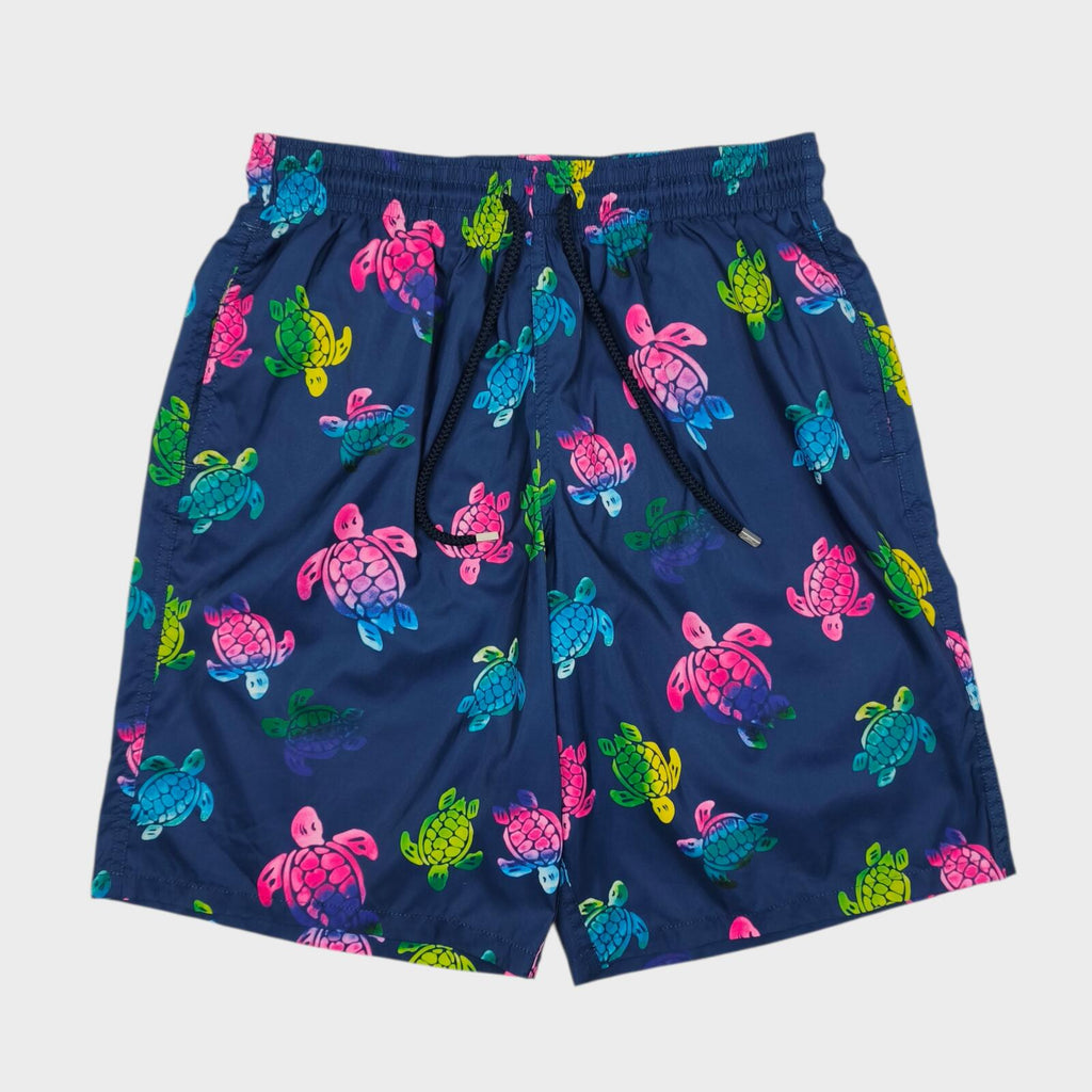 VILEBREQUIN Men's Navy Multicoloured Turtles Print Swim Shorts
