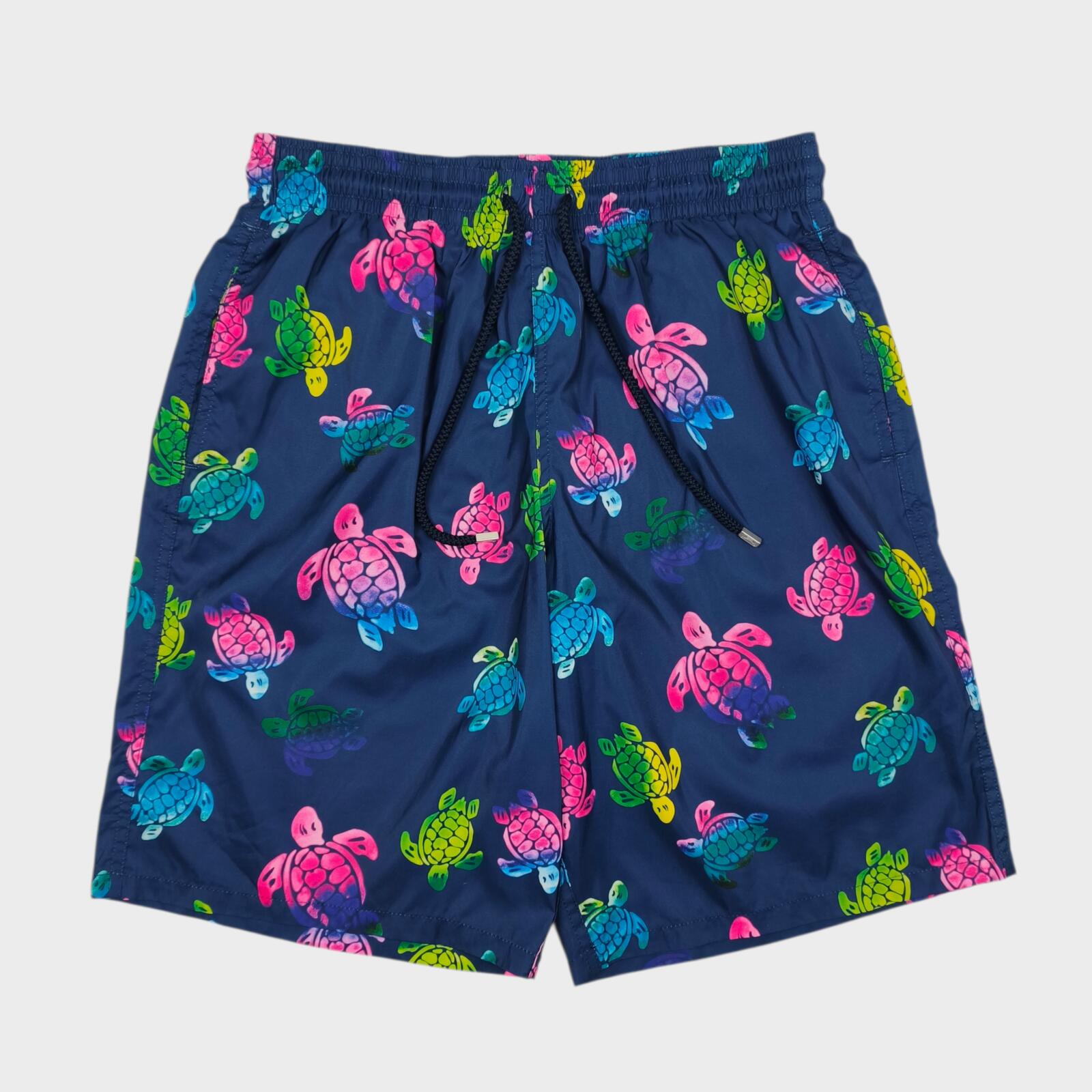 VILEBREQUIN Men's Navy Multicoloured Turtles Print Swim Shorts