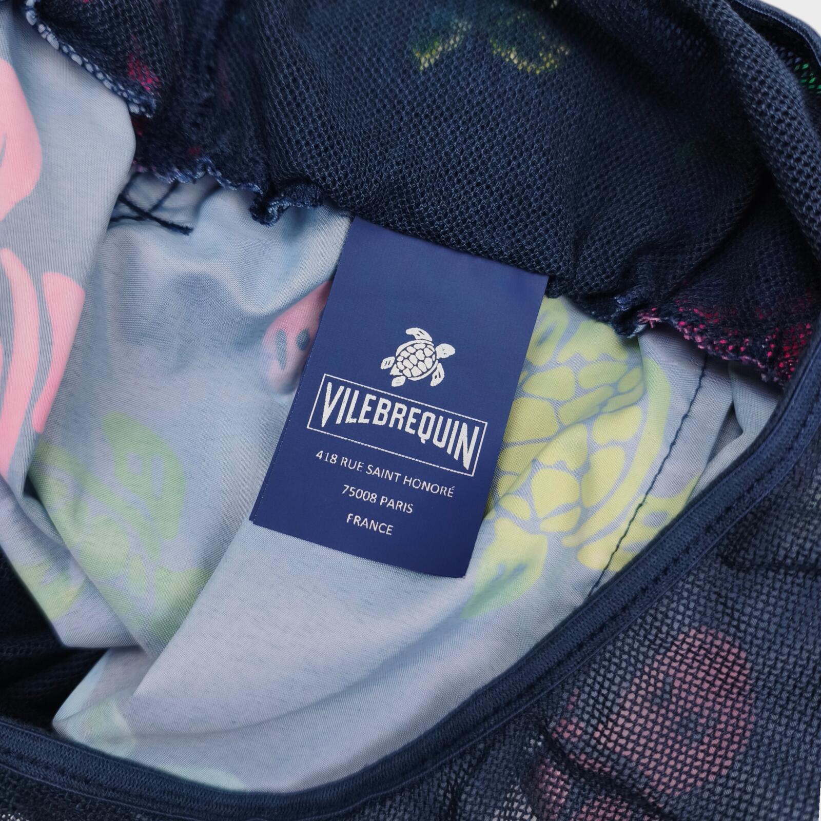 VILEBREQUIN Men's Navy Multicoloured Turtles Print Swim Shorts