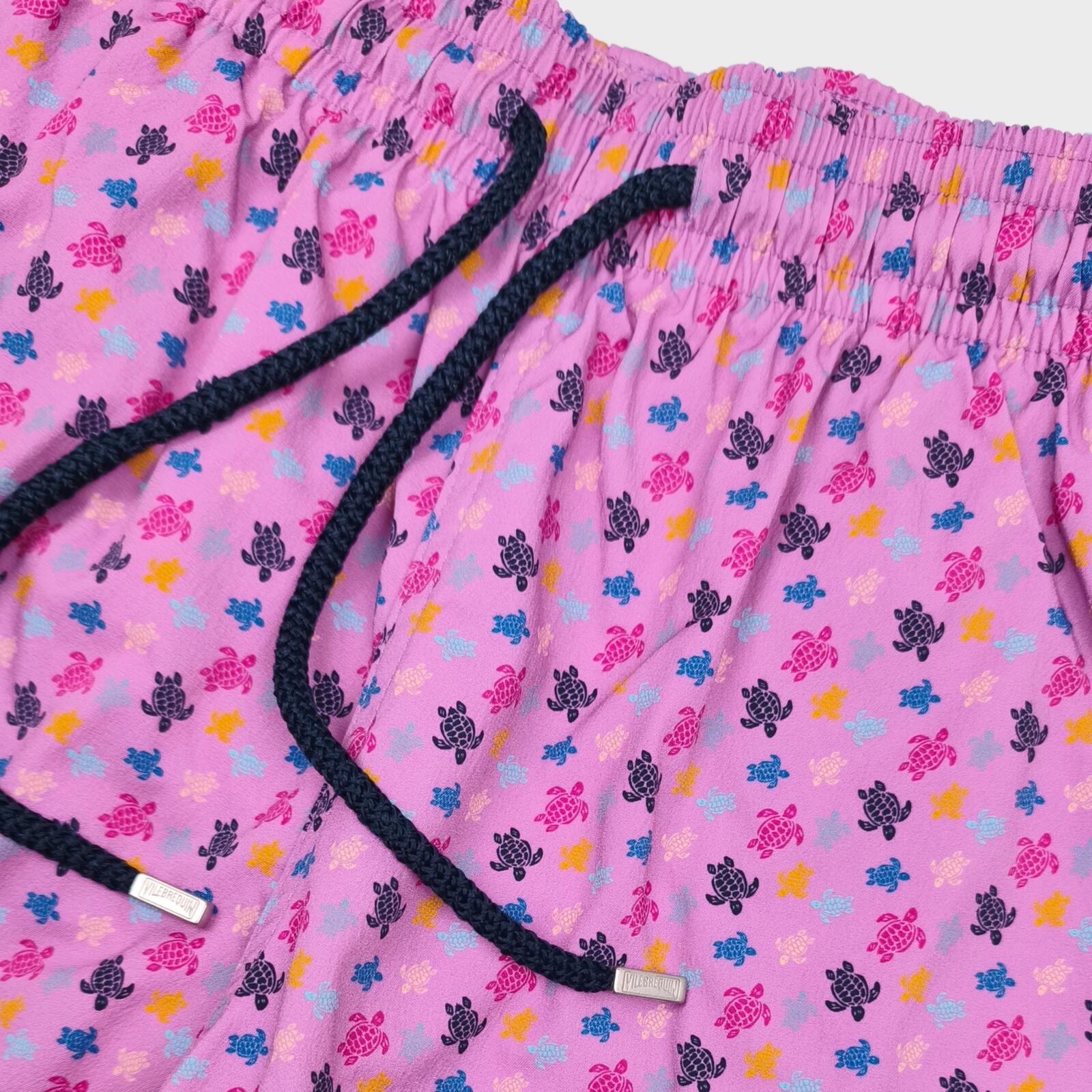 VILEBREQUIN Men's Pink Mini Turtle Print Swim Shorts