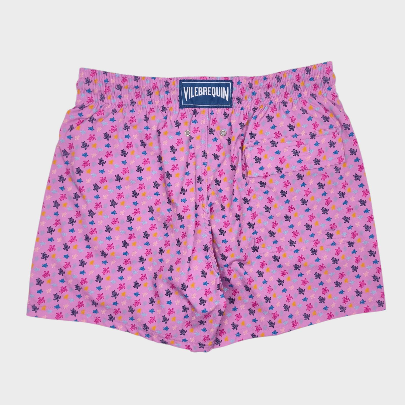 VILEBREQUIN Men's Pink Mini Turtle Print Swim Shorts