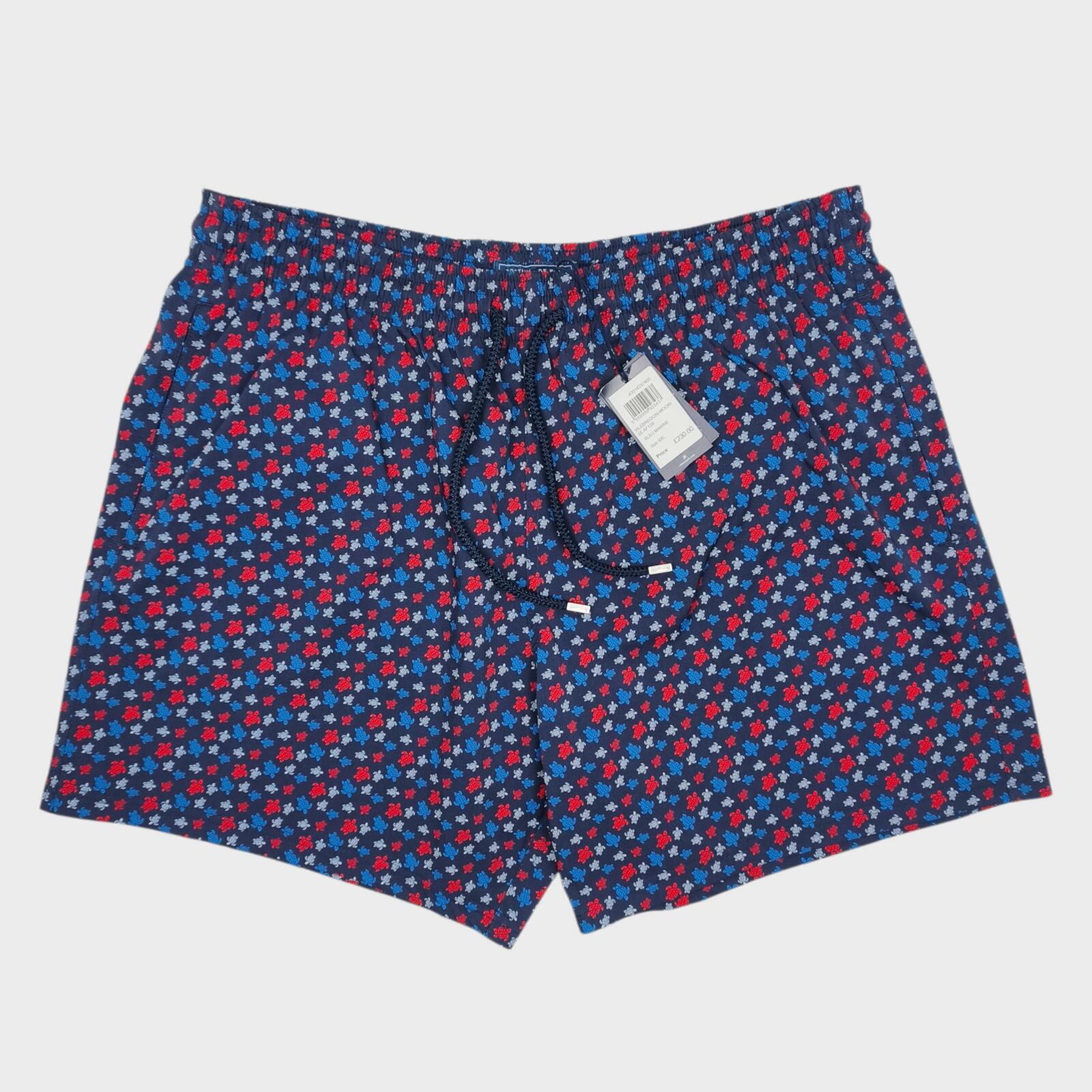 VILEBREQUIN Men's Navy Mini Turtle Print Moorise Swim Shorts