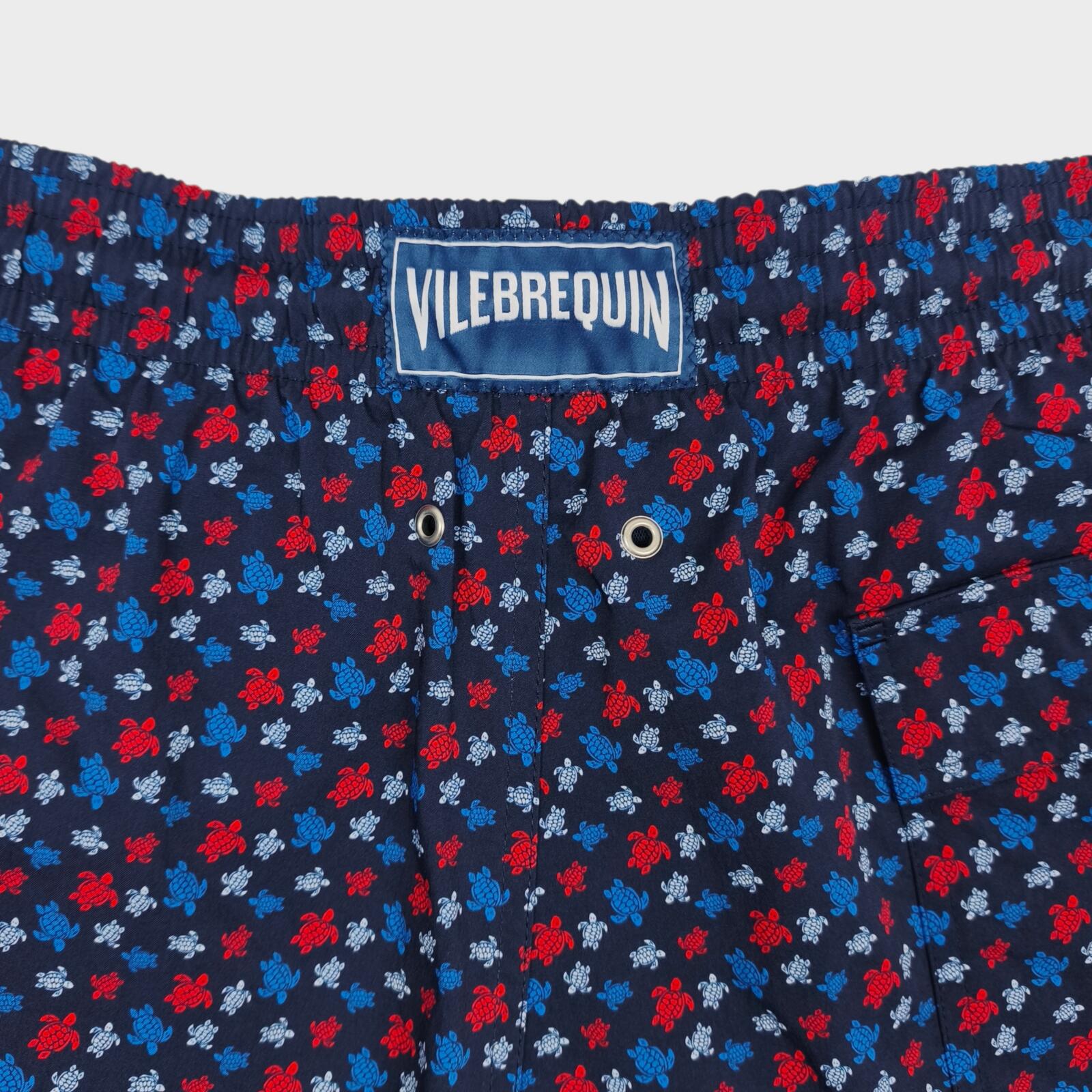 VILEBREQUIN Men's Navy Mini Turtle Print Moorise Swim Shorts