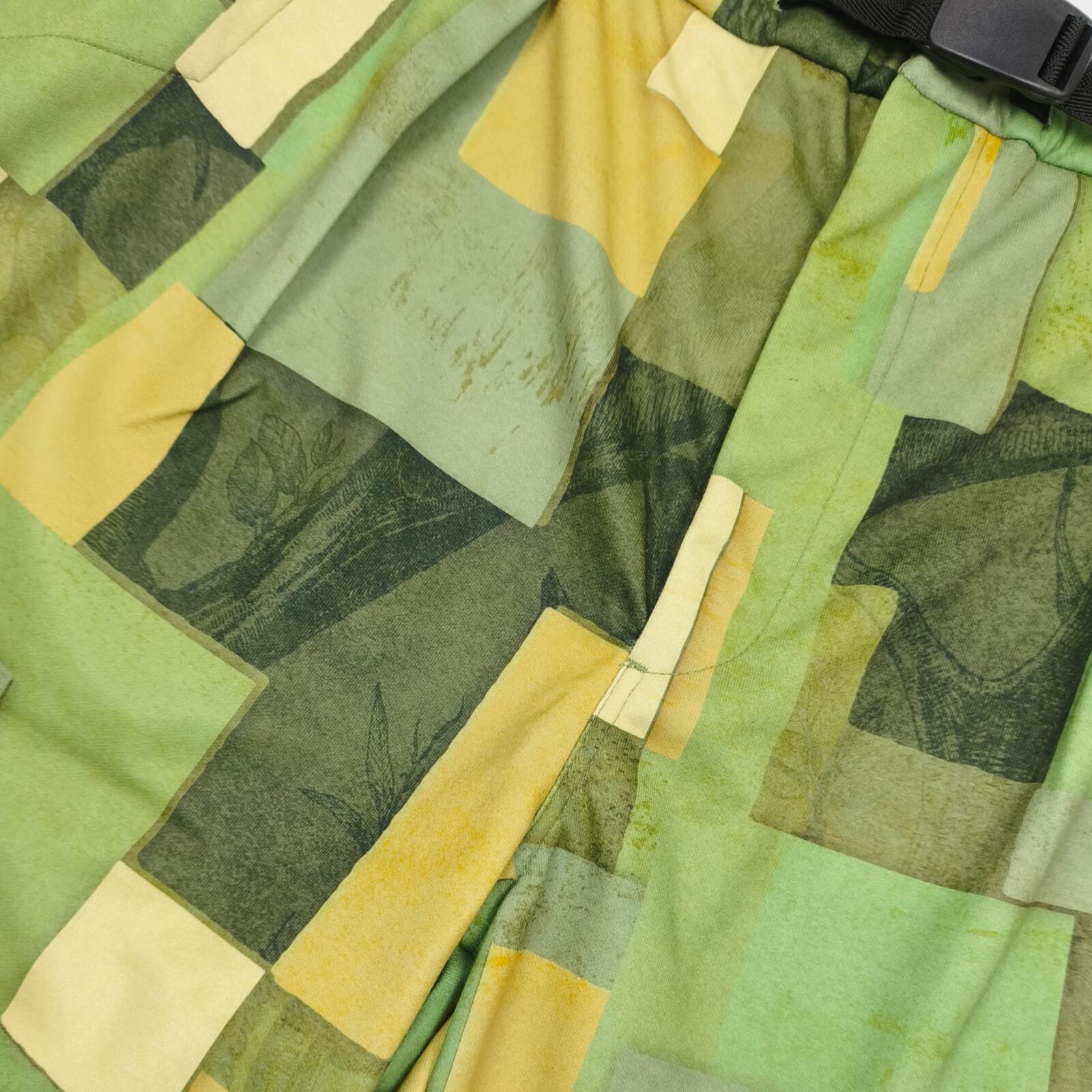 NORBIT BY HIROSHI NOZAWA Men's Green Geometric Print Aloha Shorts