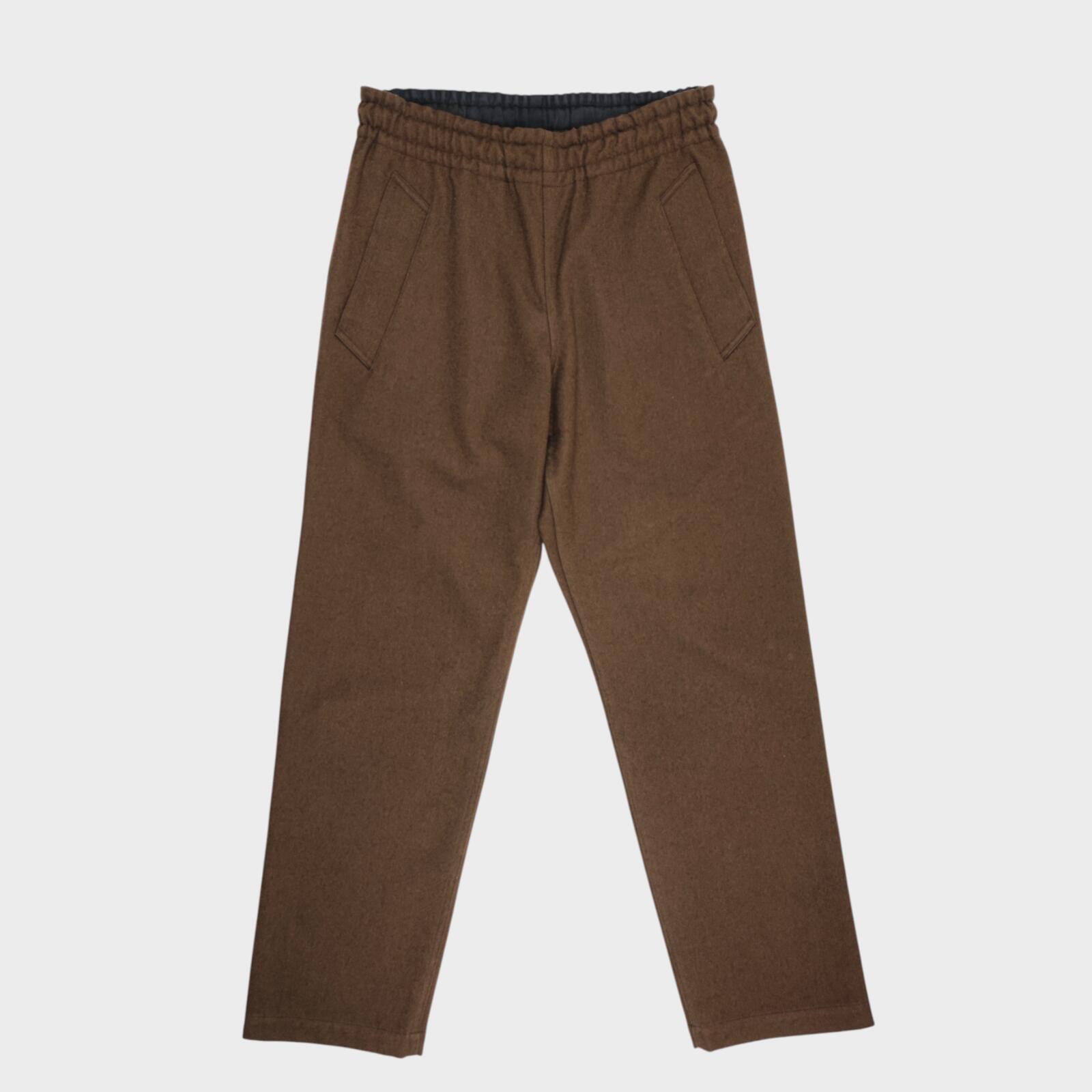MHL MARGARET HOWELL Men's Khaki Wool Blend Elasticated Trousers