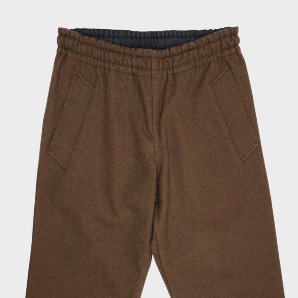 MHL MARGARET HOWELL Men's Khaki Wool Blend Elasticated Trousers