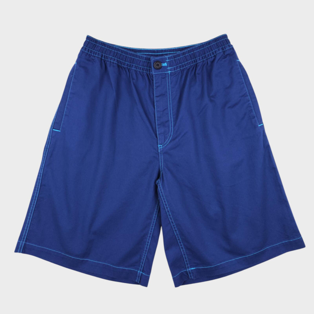 MARNI x UNIQLO Men's Blue Cotton Twill Wide Fit Elasticated Shorts
