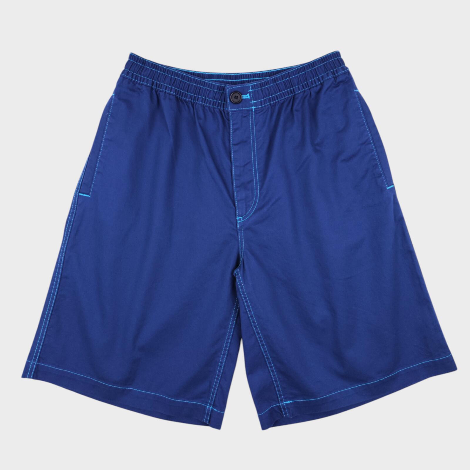 MARNI x UNIQLO Men's Blue Cotton Twill Wide Fit Elasticated Shorts