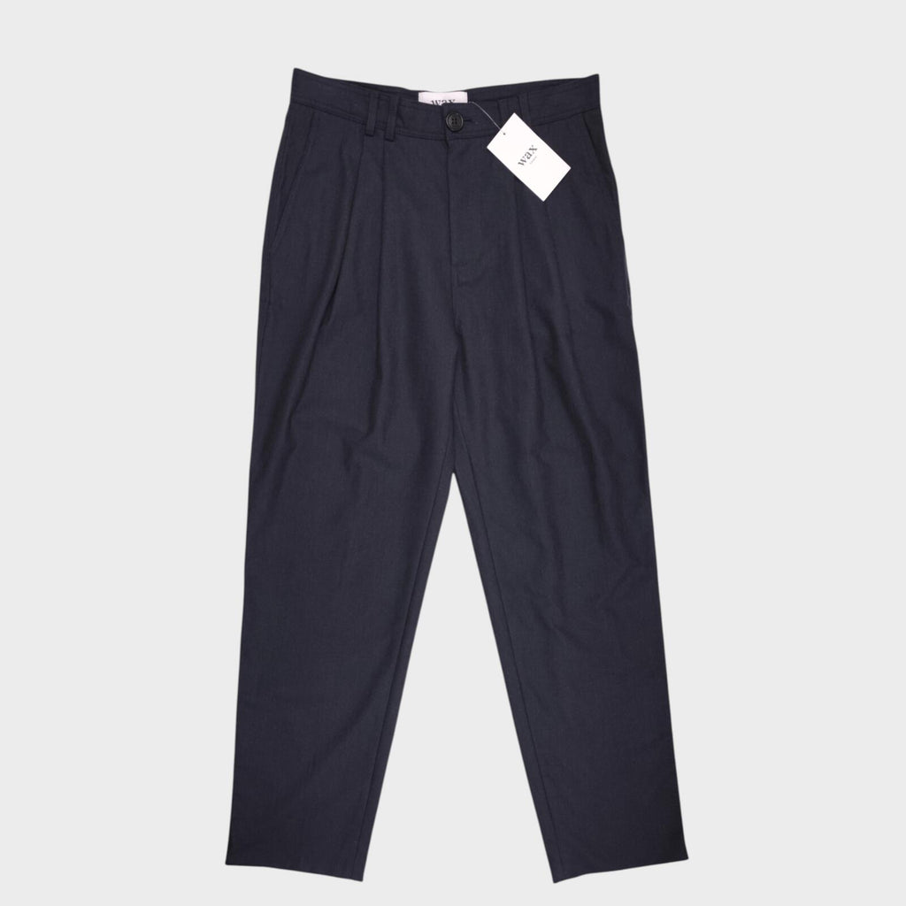 WAX LONDON Men's Dark Grey/Navy Pleated Trousers
