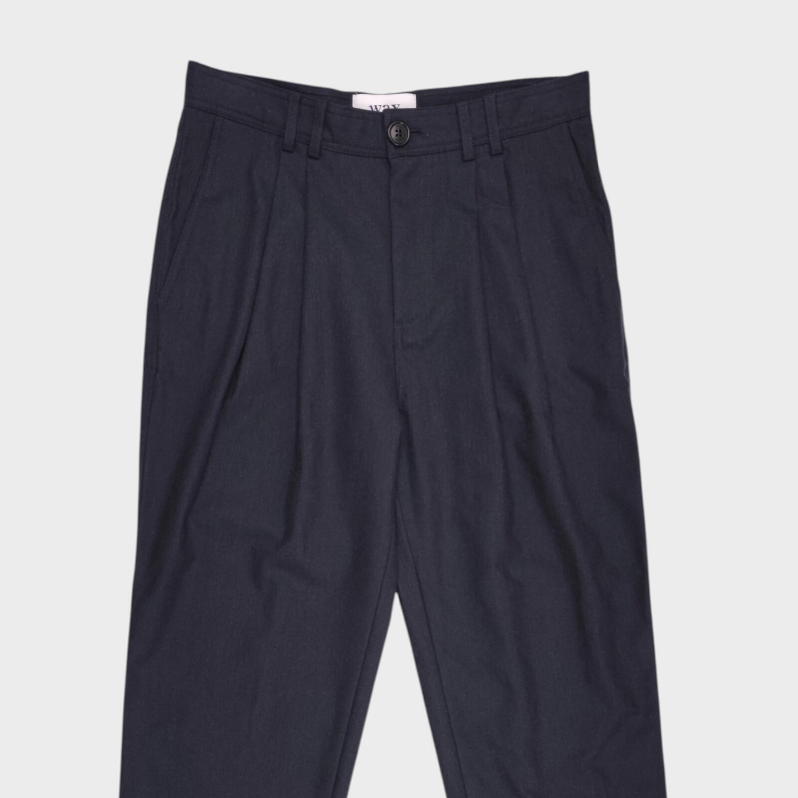 WAX LONDON Men's Dark Grey/Navy Pleated Trousers