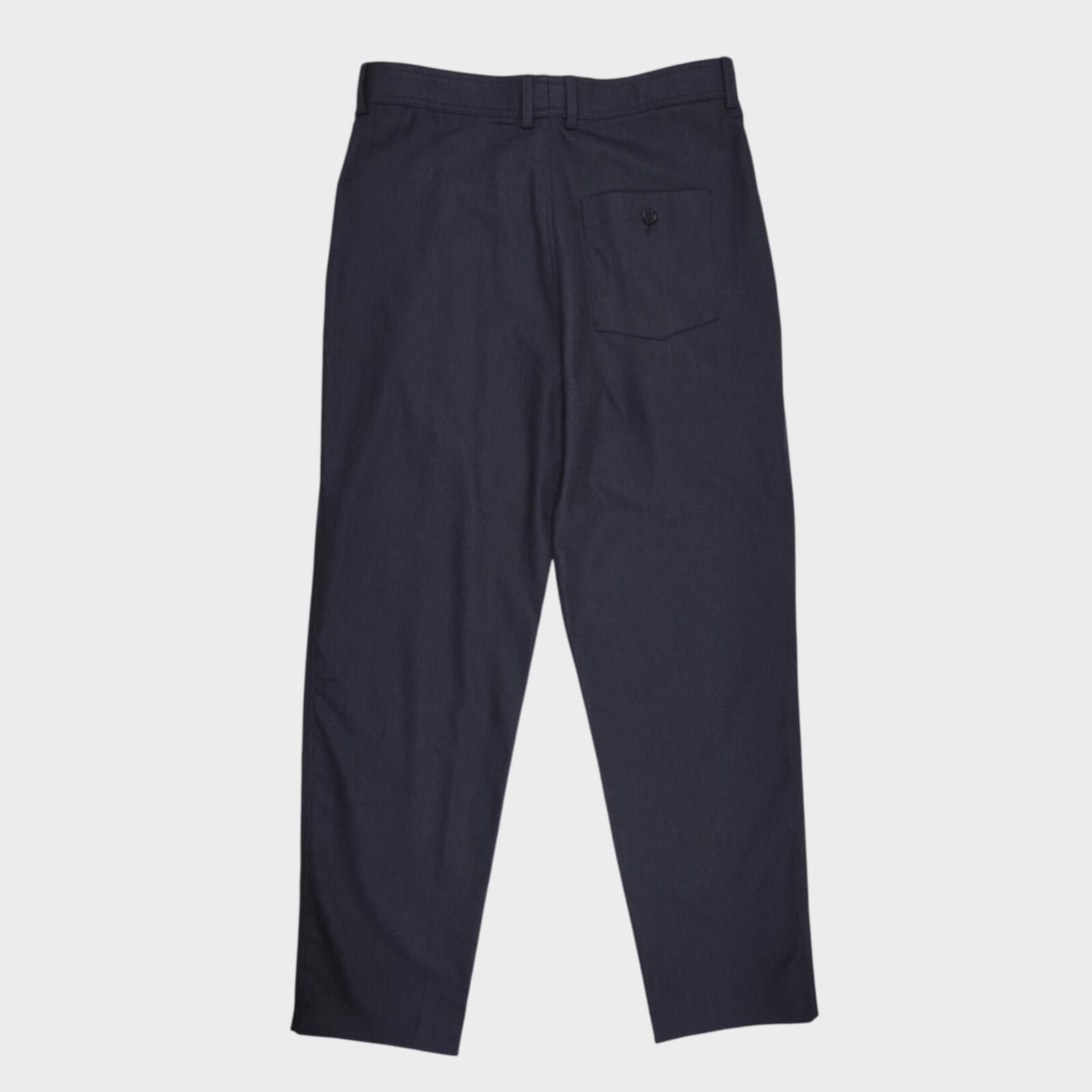 WAX LONDON Men's Dark Grey/Navy Pleated Trousers