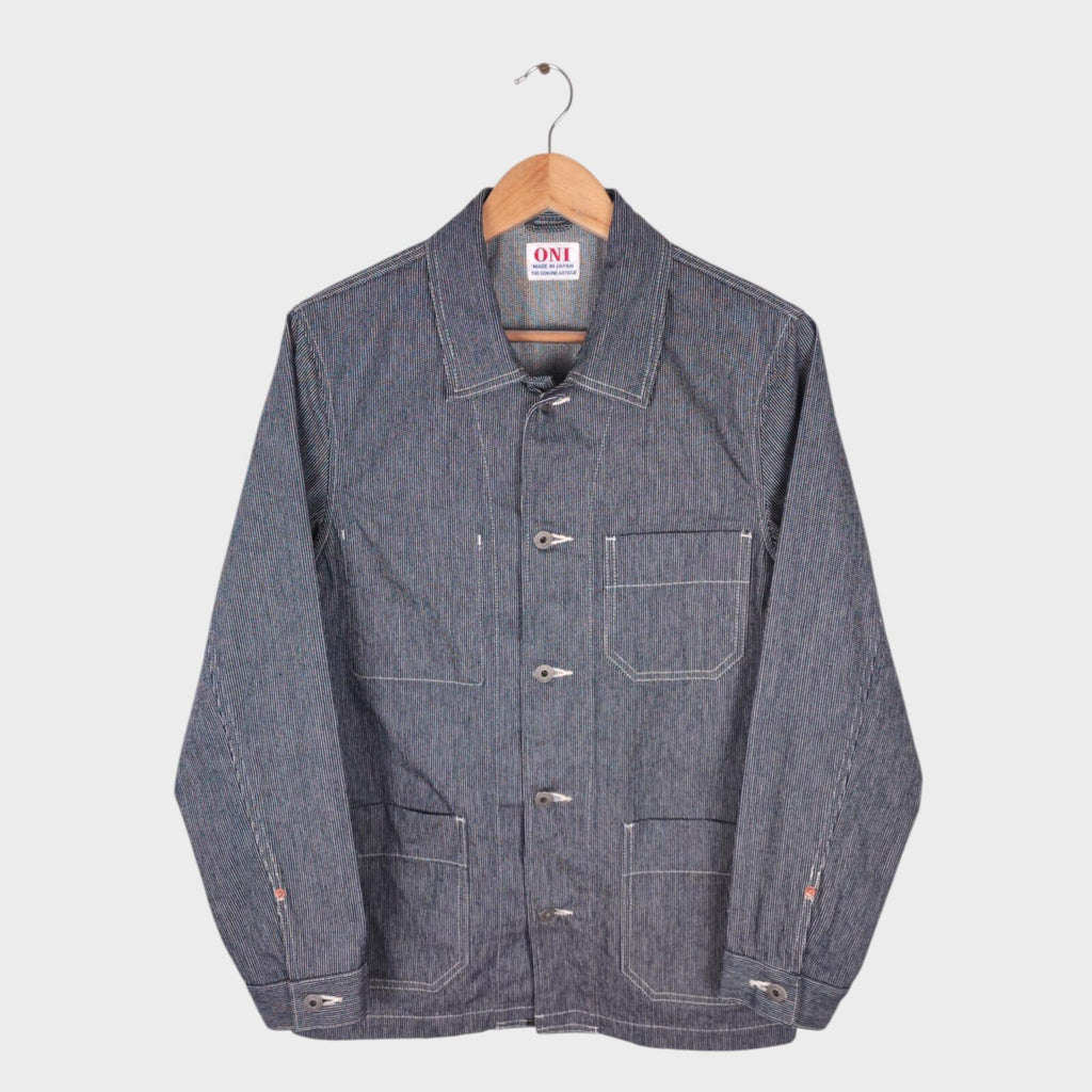 ONI DENIM Men's Made in Japan Pinhed Stripe Chore Jacket