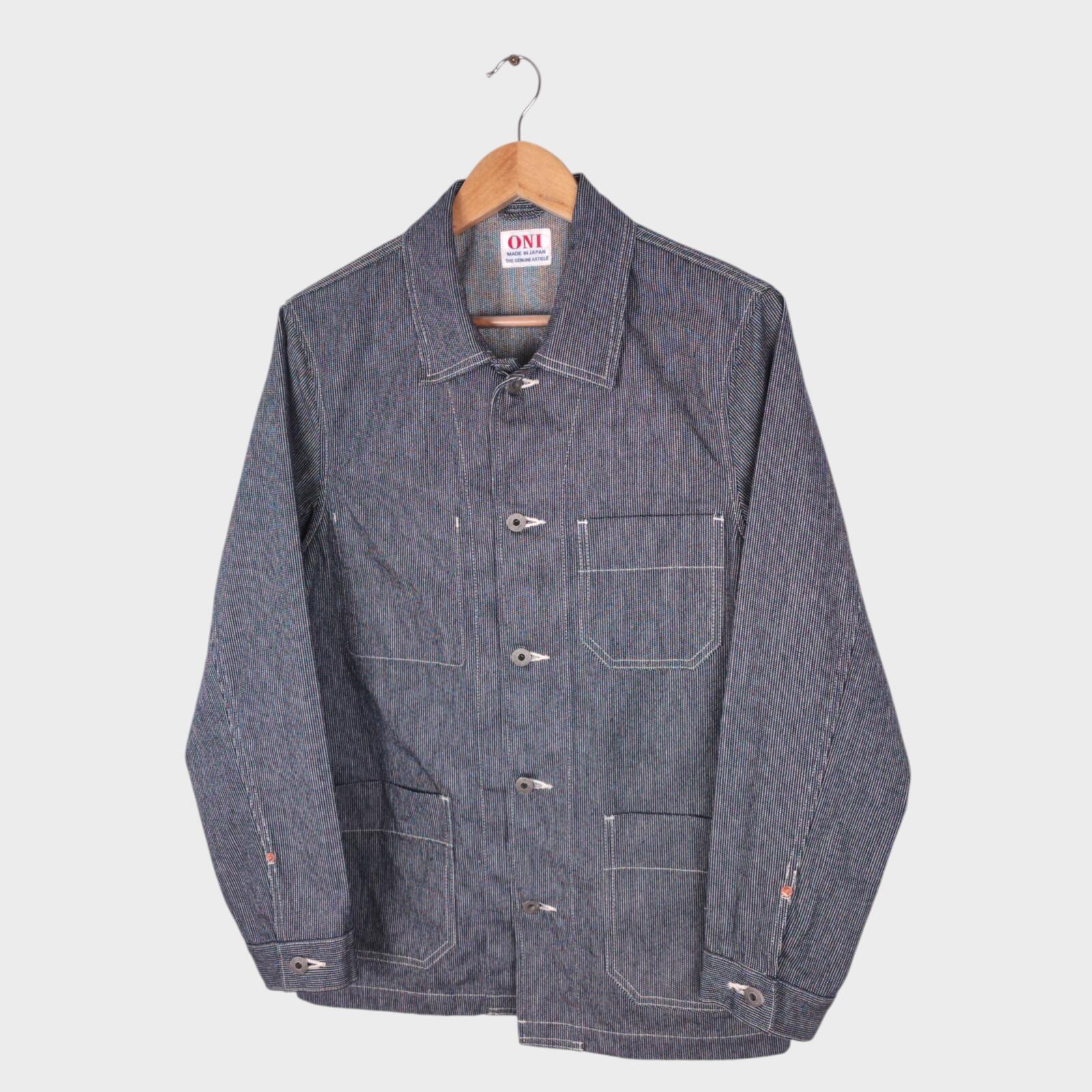 ONI DENIM Men's Made in Japan Pinhed Stripe Chore Jacket