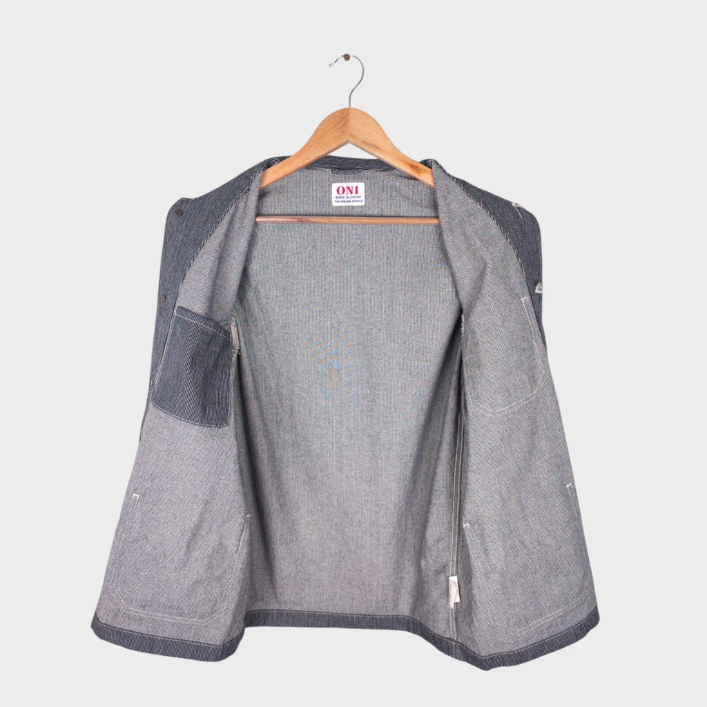 ONI DENIM Men's Made in Japan Pinhed Stripe Chore Jacket