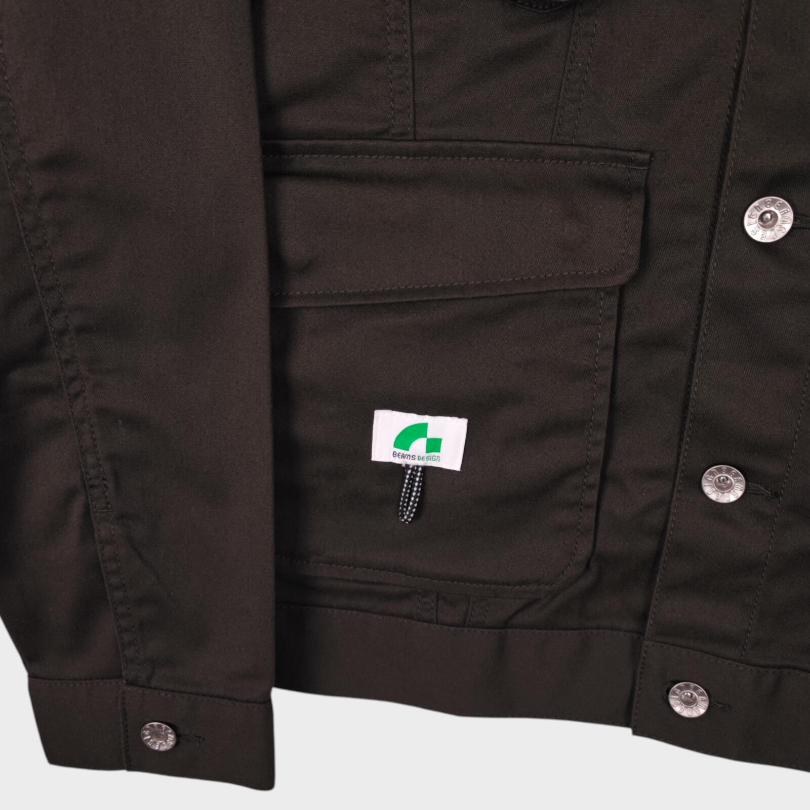 BEAMS Men's Dark Brown Cropped Utility Chore Jacket