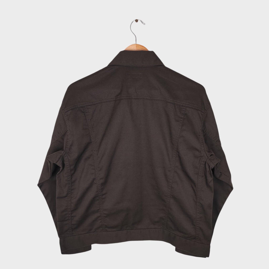 BEAMS Men's Dark Brown Cropped Utility Chore Jacket