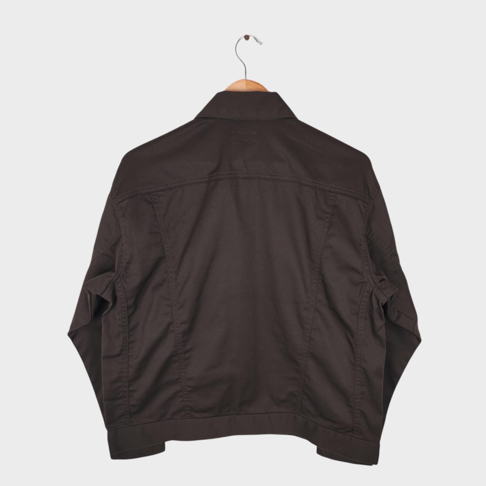 BEAMS Men's Dark Brown Cropped Utility Chore Jacket