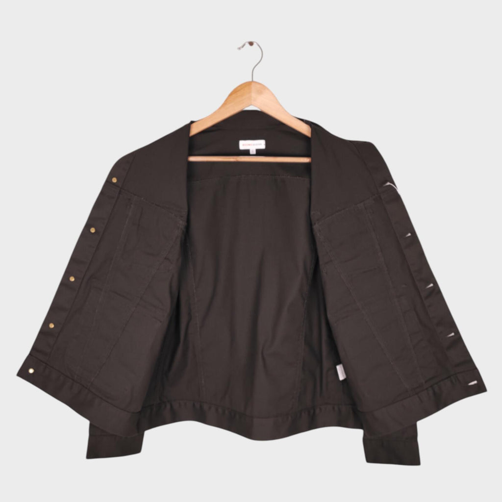 BEAMS Men's Dark Brown Cropped Utility Chore Jacket