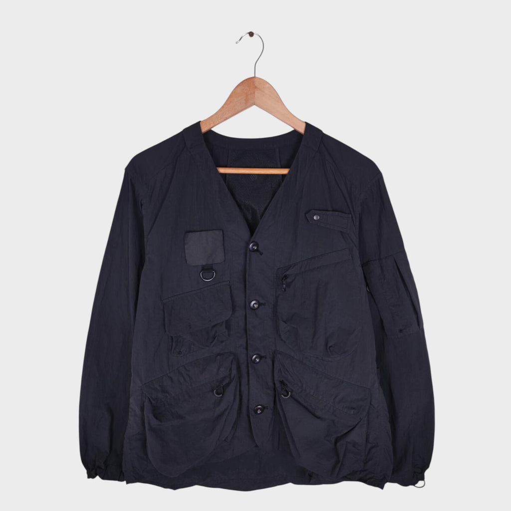 NORBIT BY HIROSHI NOZAWA Men's Navy Blue Nylon Utility Field Parka Jacket