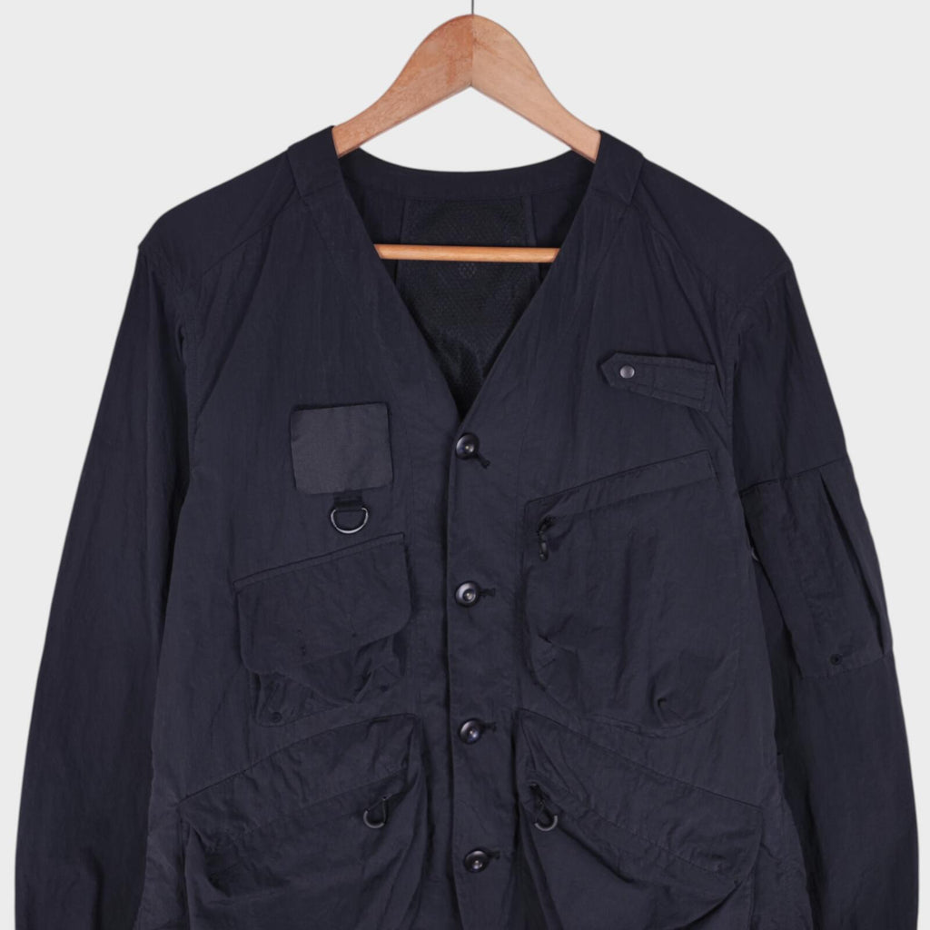 NORBIT BY HIROSHI NOZAWA Men's Navy Blue Nylon Utility Field Parka Jacket