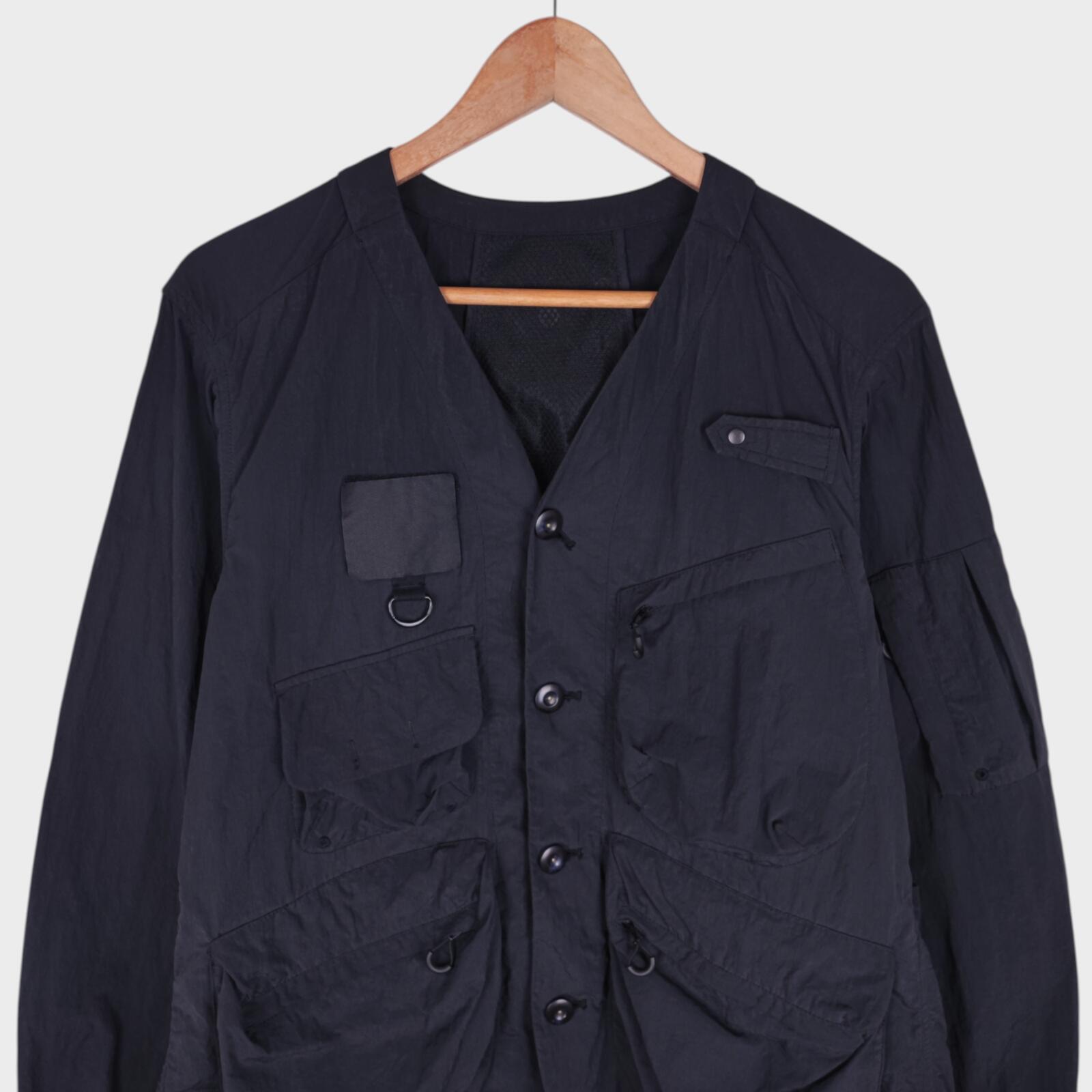 NORBIT BY HIROSHI NOZAWA Men's Navy Blue Nylon Utility Field Parka Jacket
