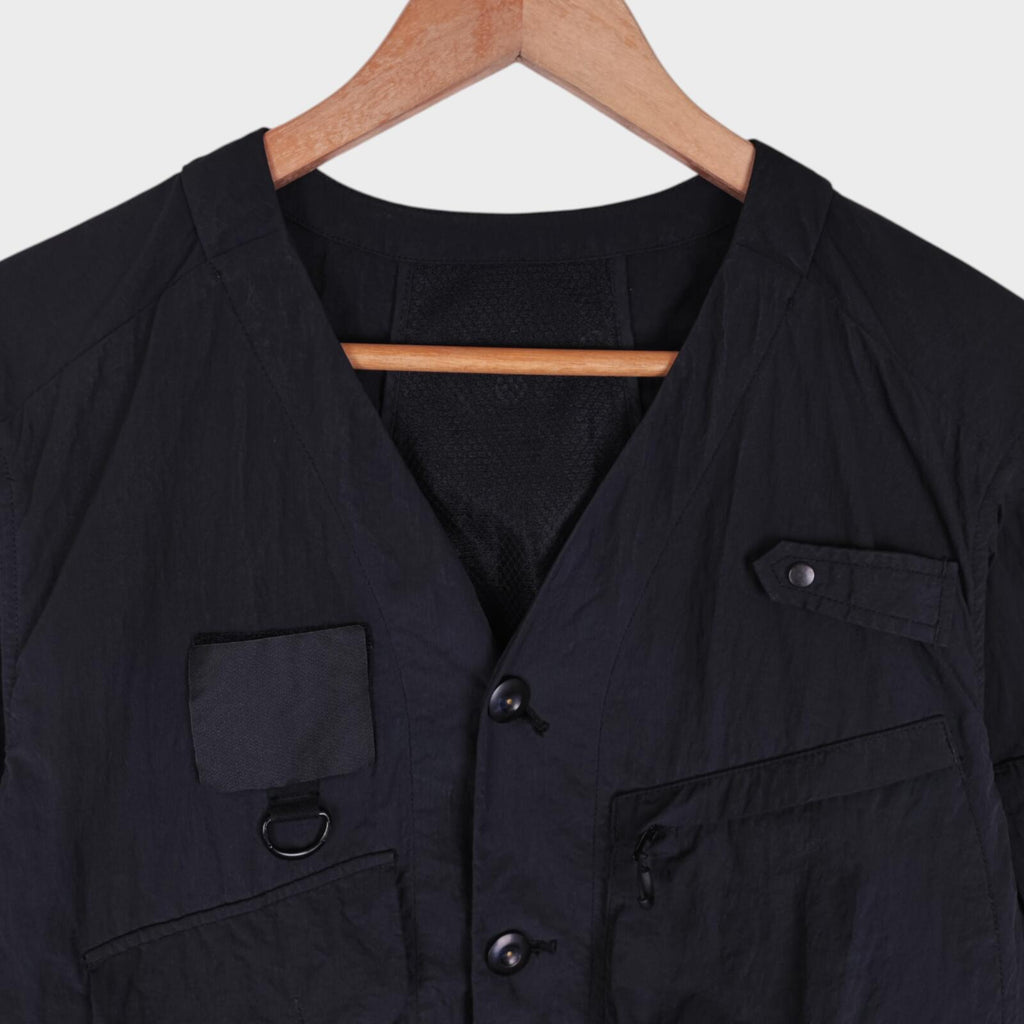 NORBIT BY HIROSHI NOZAWA Men's Navy Blue Nylon Utility Field Parka Jacket
